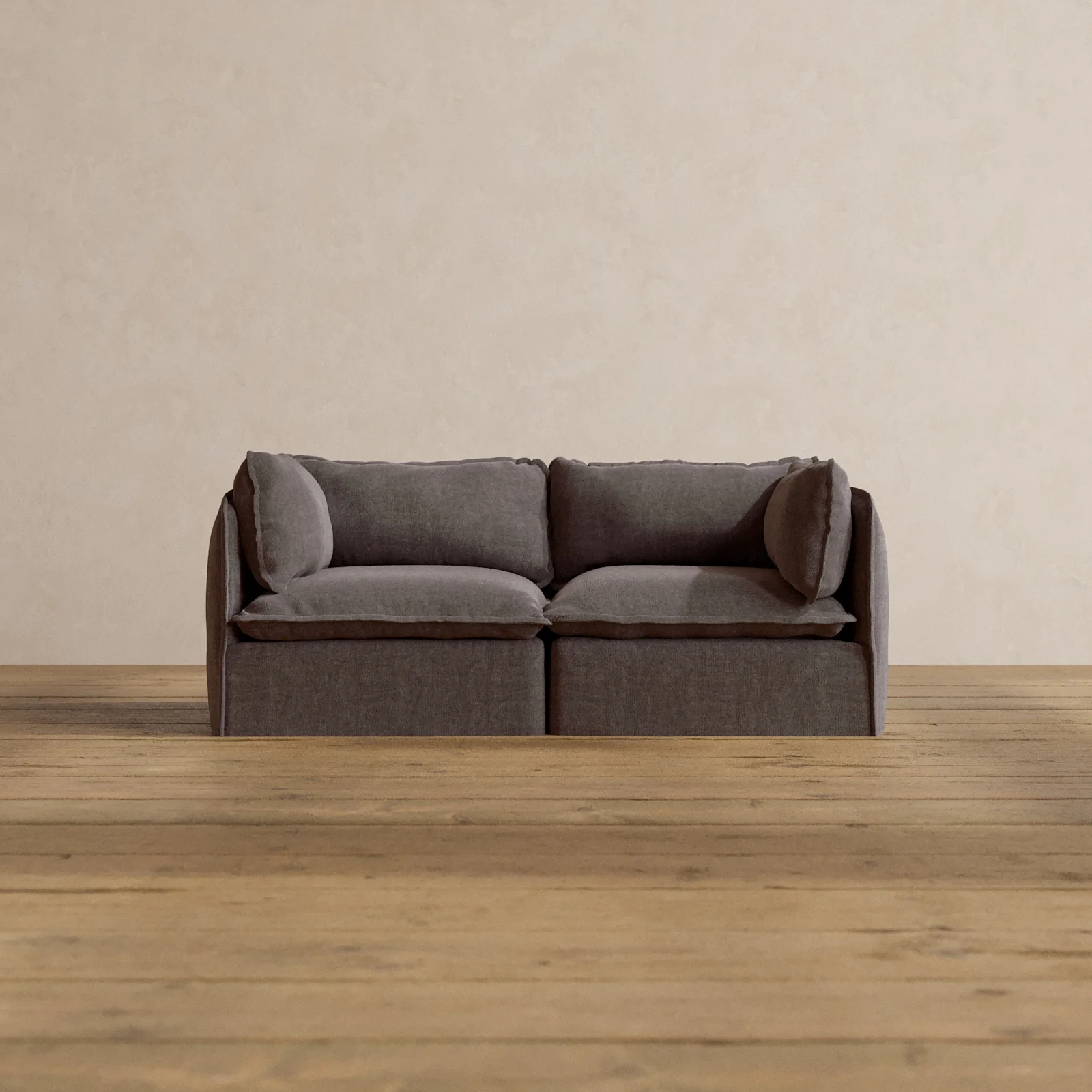 Modular Washable 2-Seater in Caviar | Deluxe+ Seat | Cloud Pillow