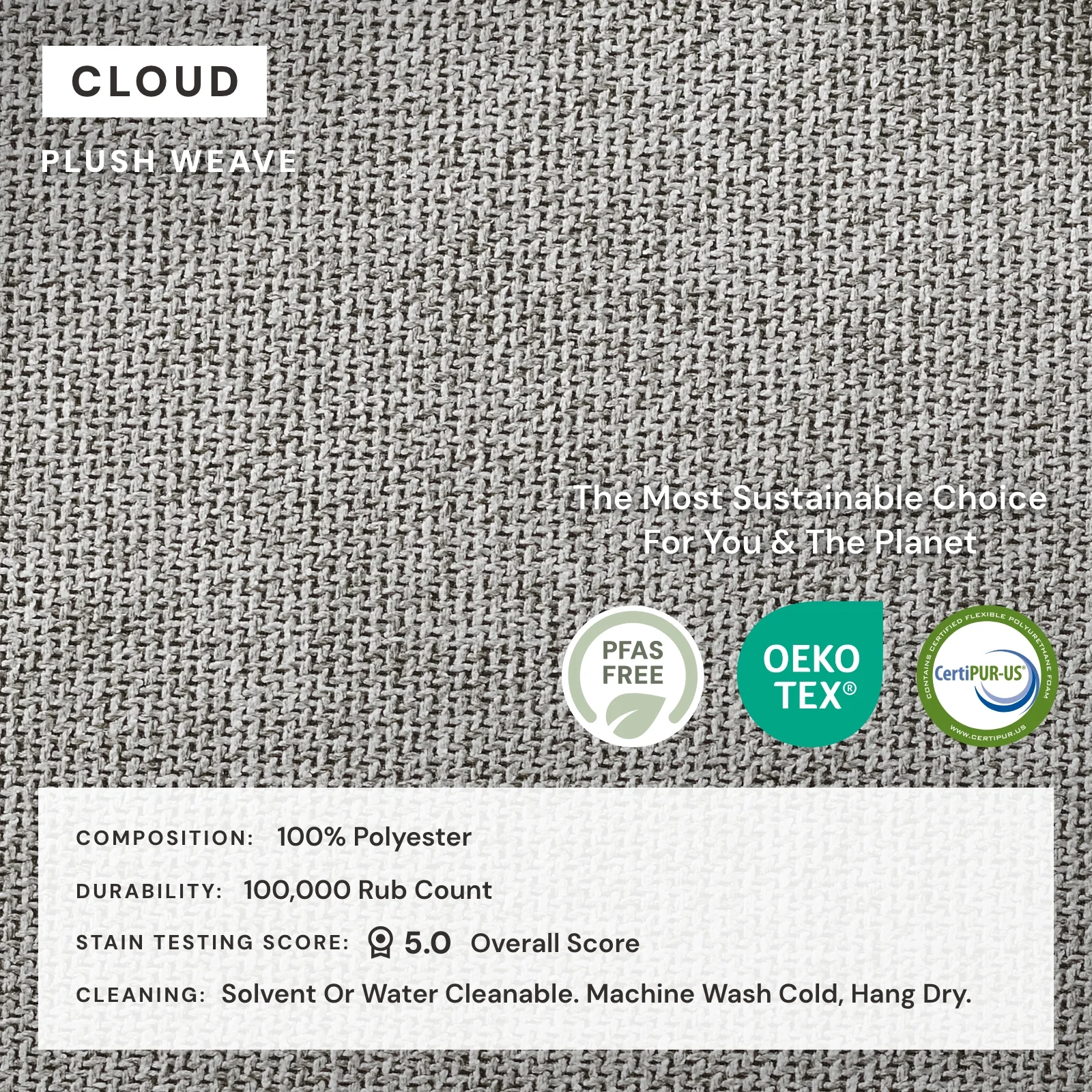 Elevate Comfort Layer Set for 3-Seater + Bench Ottoman | Plush Weave in Cloud - Image 7