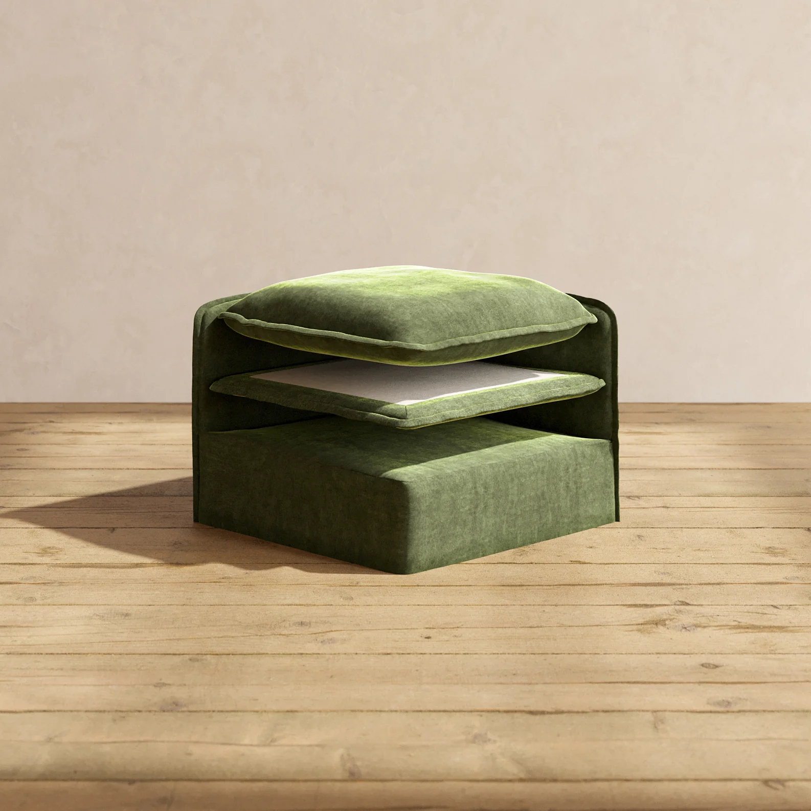 Elevate Comfort Layer Set for Modular Unit | Luxury Velvet in Olive