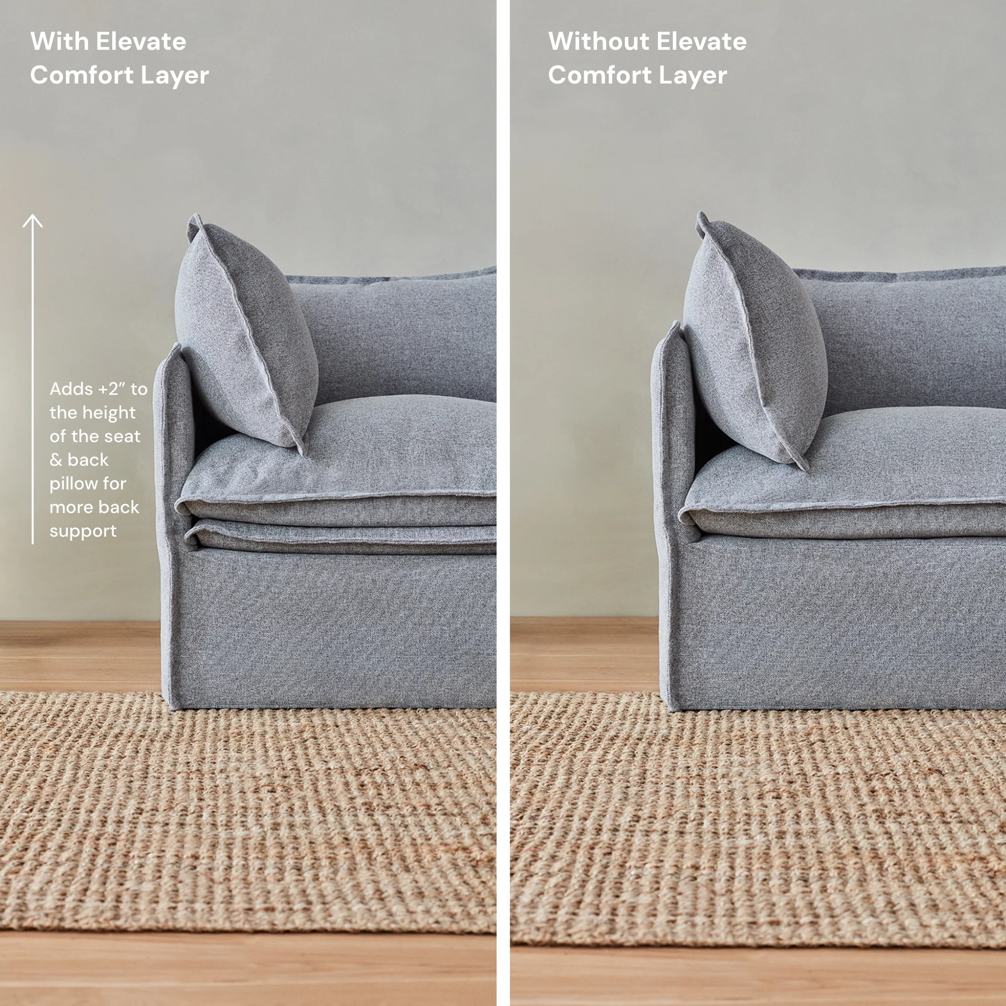 Elevate Comfort Layer for Modular Unit in Mist - Image 4