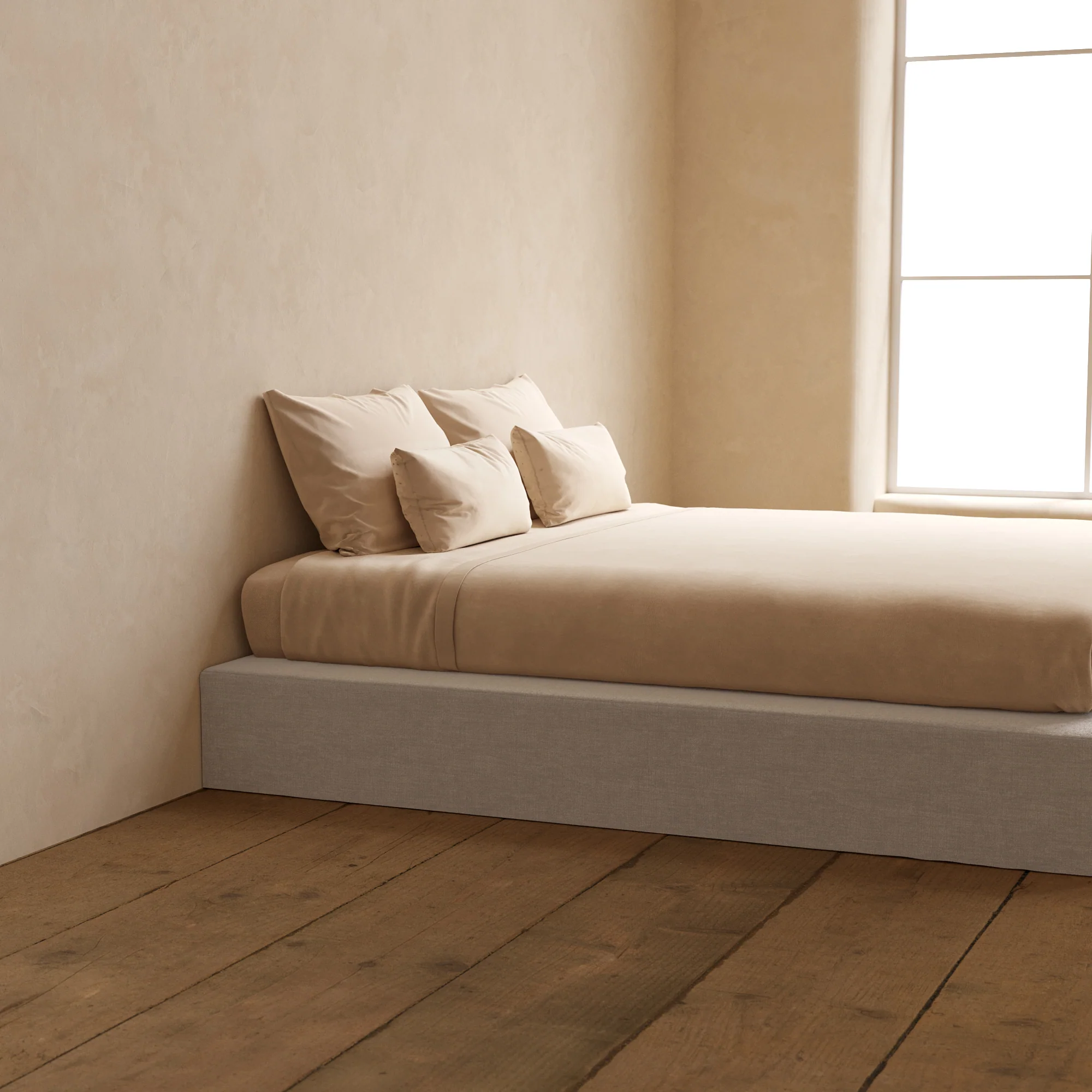 King Upholstered Platform Bed | Mod Velvet in Mist - Image 7