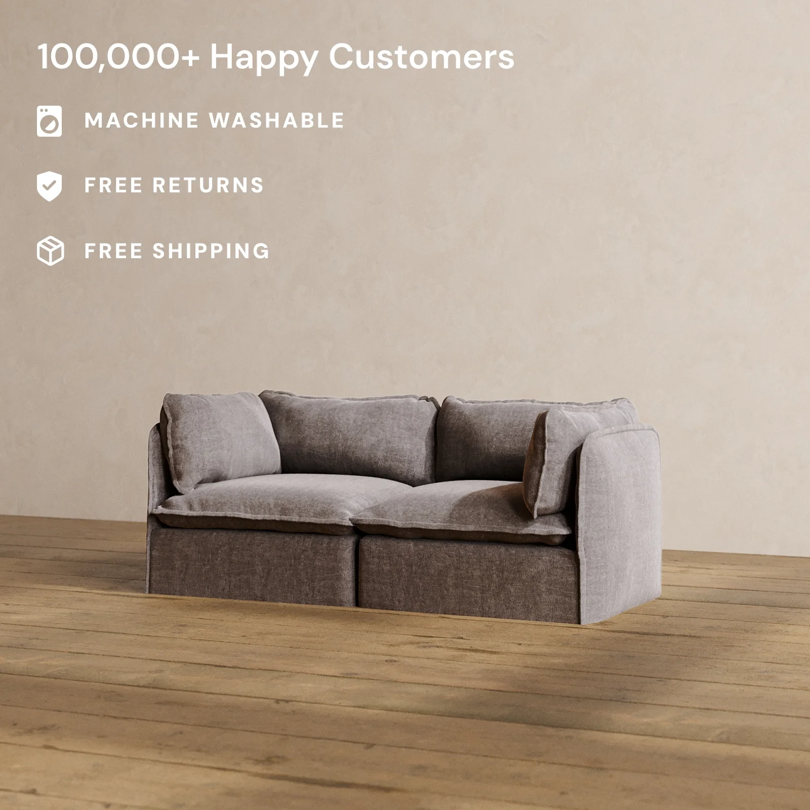 Modular Washable 2-Seater in Caviar | Memorix+ Seat | Contour Pillow - Image 2