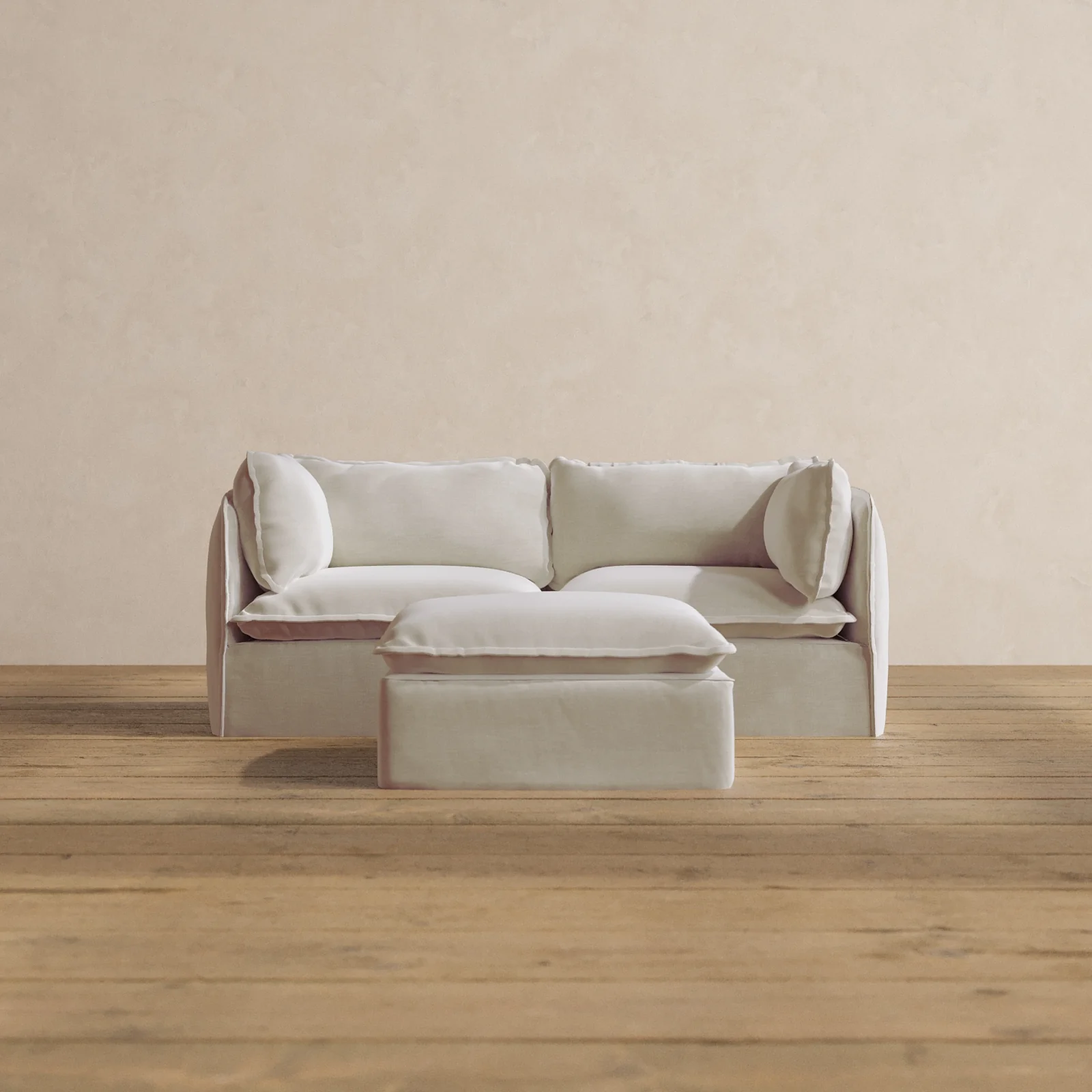 Modular Washable 2-Seater + Ottoman in Coco | Memorix+ Seat | Contour Pillow