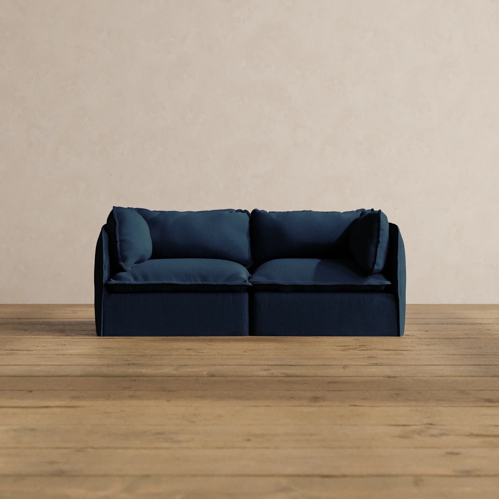 Modular Washable 2-Seater in Sumi | Deluxe+ Seat | Cloud Pillow
