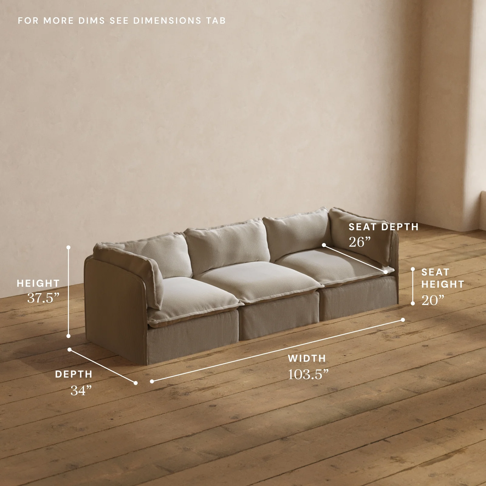 Modular Washable 3-Seater in Milk | Memorix+ Seat | Contour Pillow - Image 5