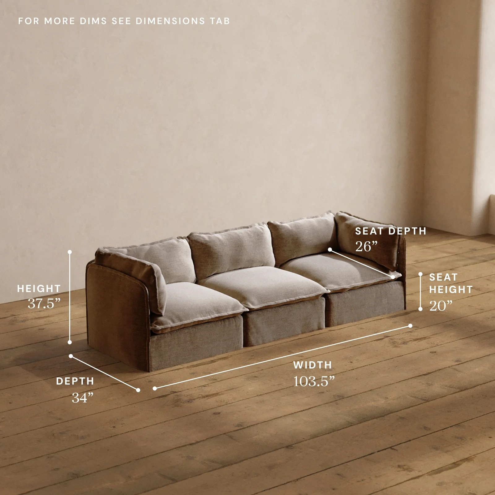Modular Washable 3-Seater in Mist | Memorix+ Seat | Contour Pillow - Image 5