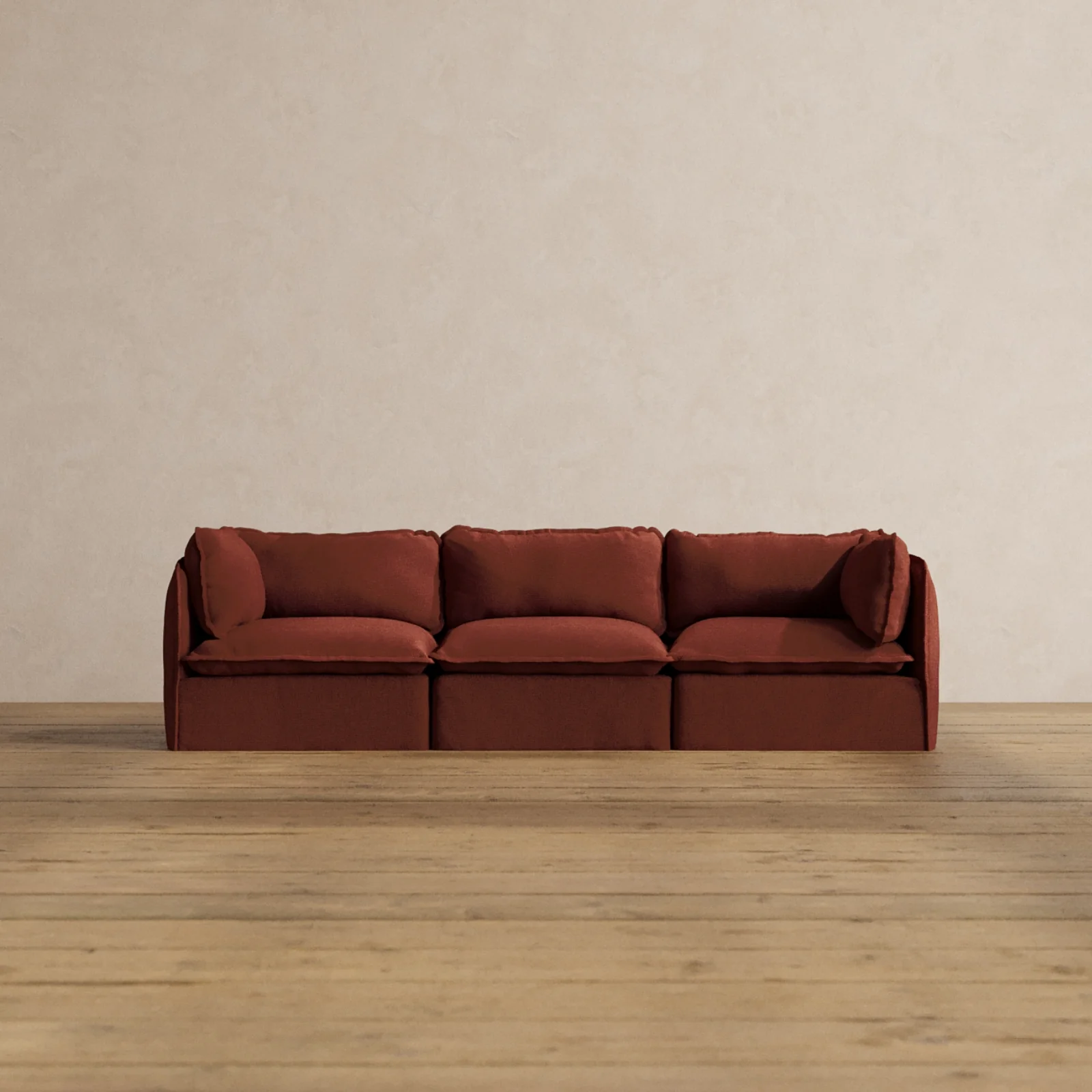 Modular Washable 3-Seater in Rust | Memorix+ Seat | Contour Pillow