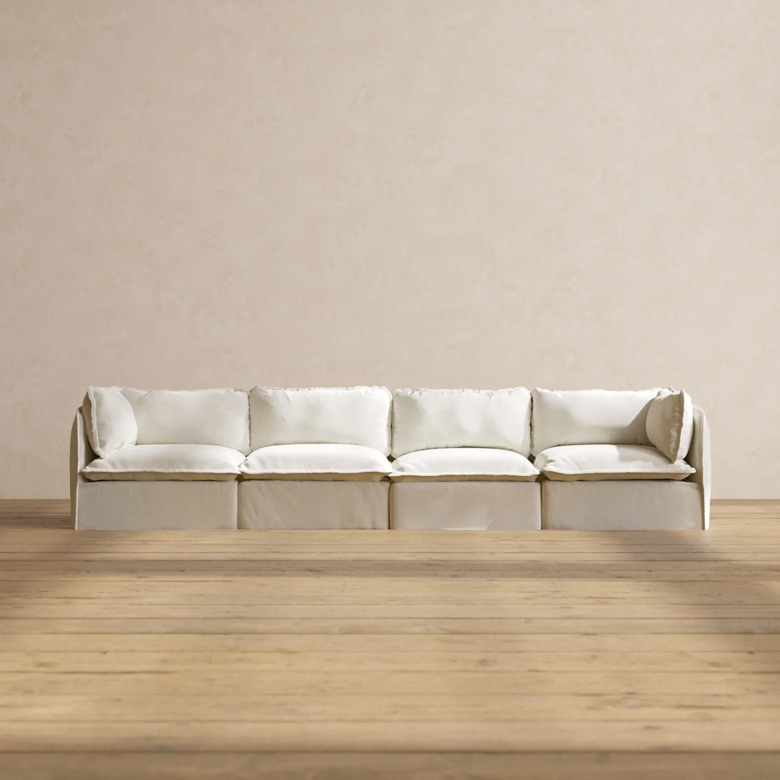 Modular Washable 4-Seater in Eggshell | Memorix+ Seat | Contour Pillow