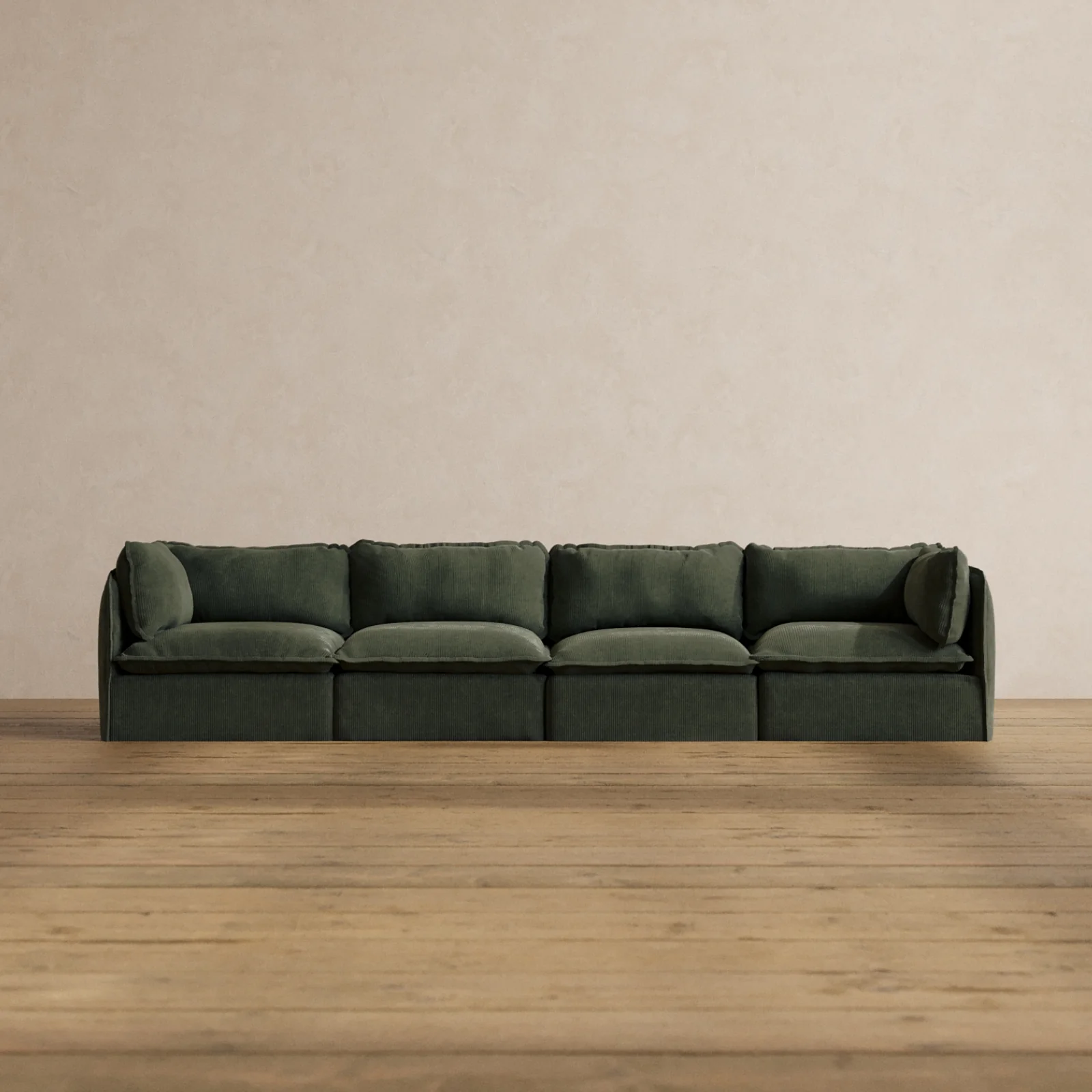 Modular Washable 4-Seater in Olivine | Deluxe+ Seat | Cloud Pillow