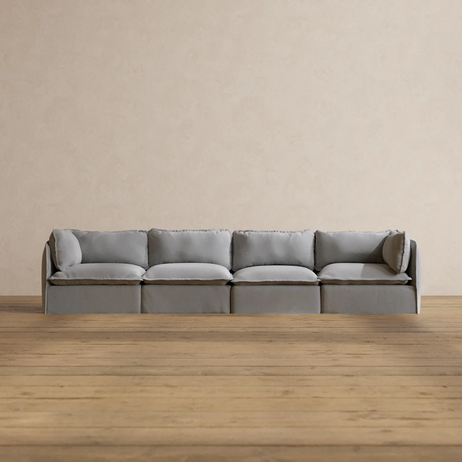 Modular Washable 4-Seater in Pumice | Memorix+ Seat | Contour Pillow