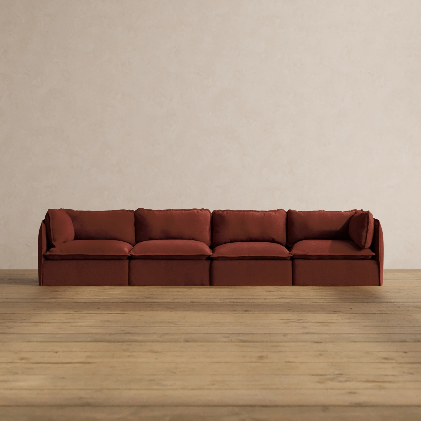 Modular Washable 4-Seater in Rust | Memorix+ Seat | Contour Pillow