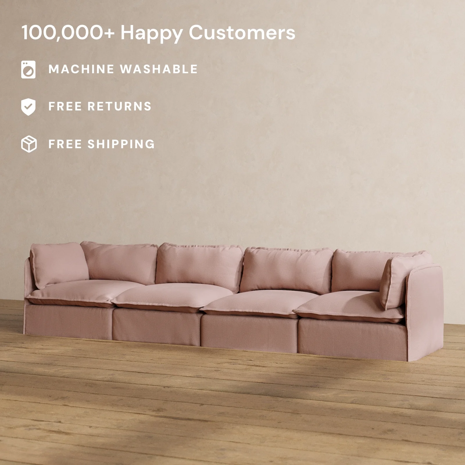 Modular Washable 4-Seater in Sakura | Memorix+ Seat | Contour Pillow - Image 2
