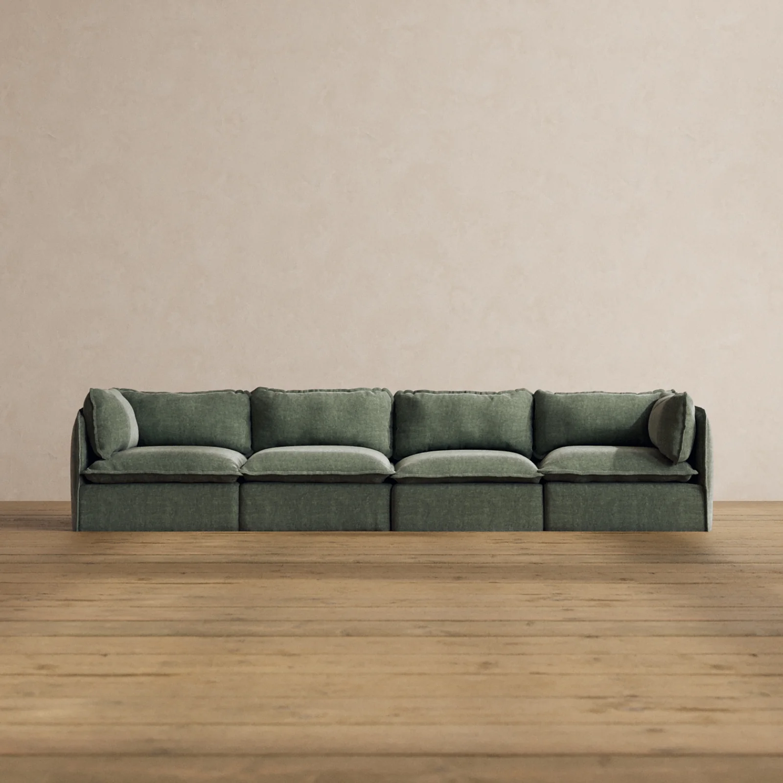 Modular Washable 4-Seater in Willow | Deluxe+ Seat | Cloud Pillow