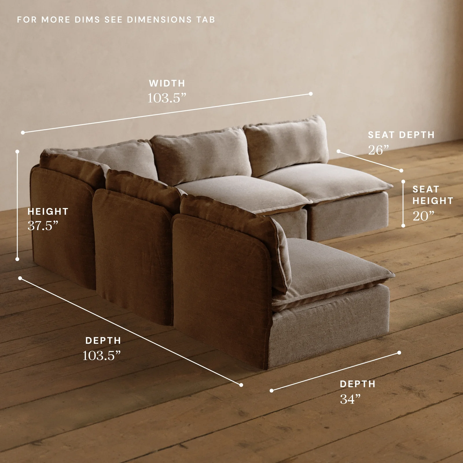 Modular Washable 5-Seater Open-Ends Corner Sectional in Mist | Memorix+ Seat | Contour Pillow - Image 5