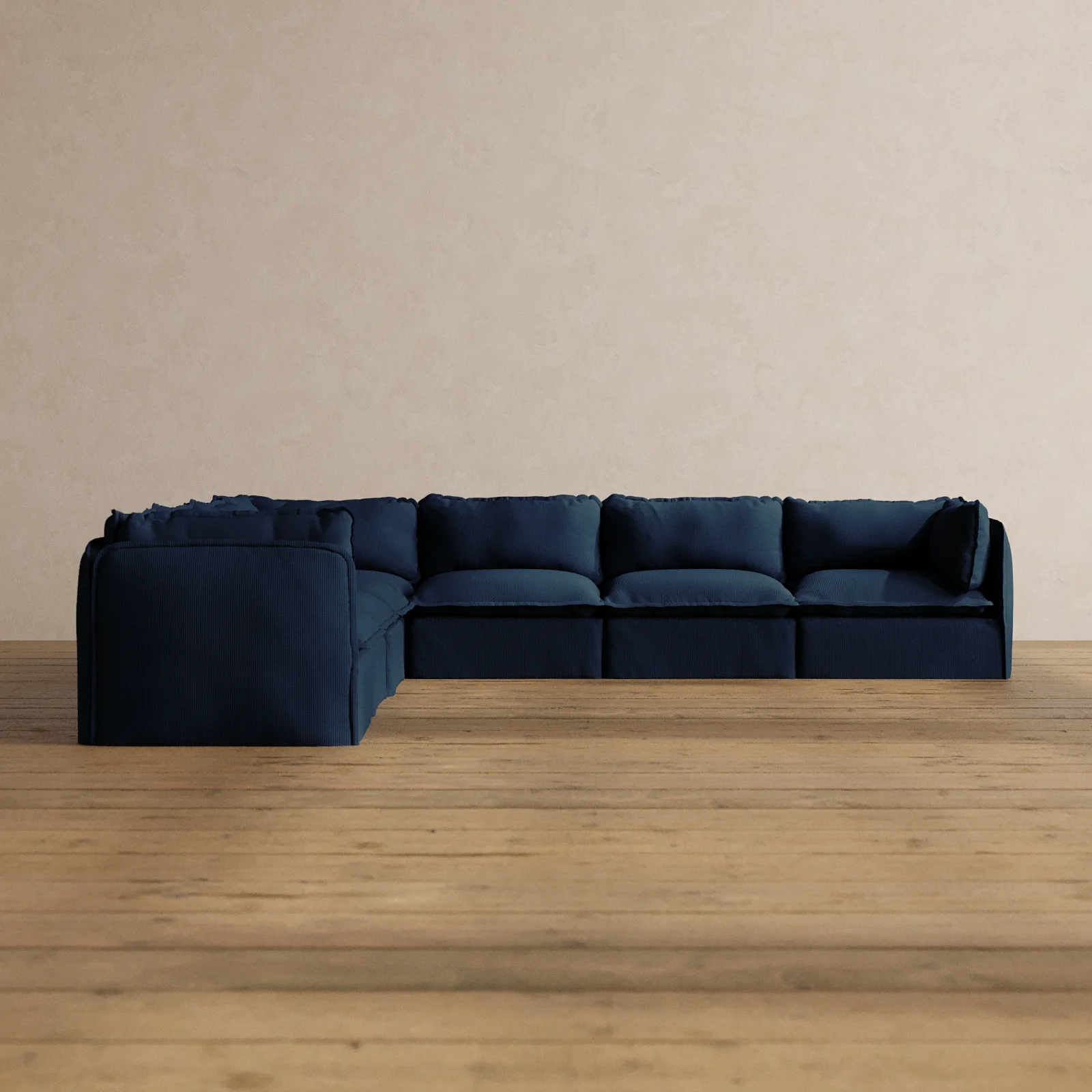 Modular Washable 7-Seater Corner Sectional in Sumi | Deluxe+ Seat | Cloud Pillow
