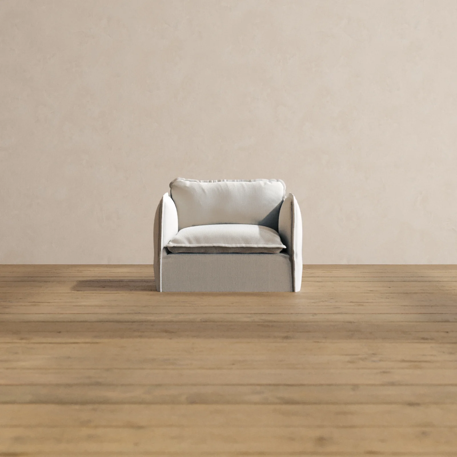 Modular Washable Armchair in Milk | Deluxe+ Seat | Cloud Pillow