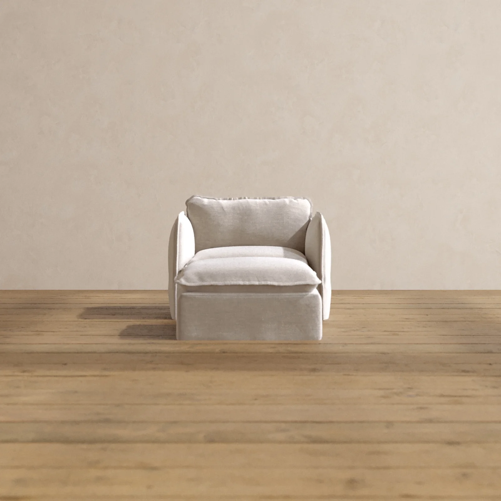 Modular Washable Armchair + Ottoman in Mist | Deluxe+ Seat | Cloud Pillow