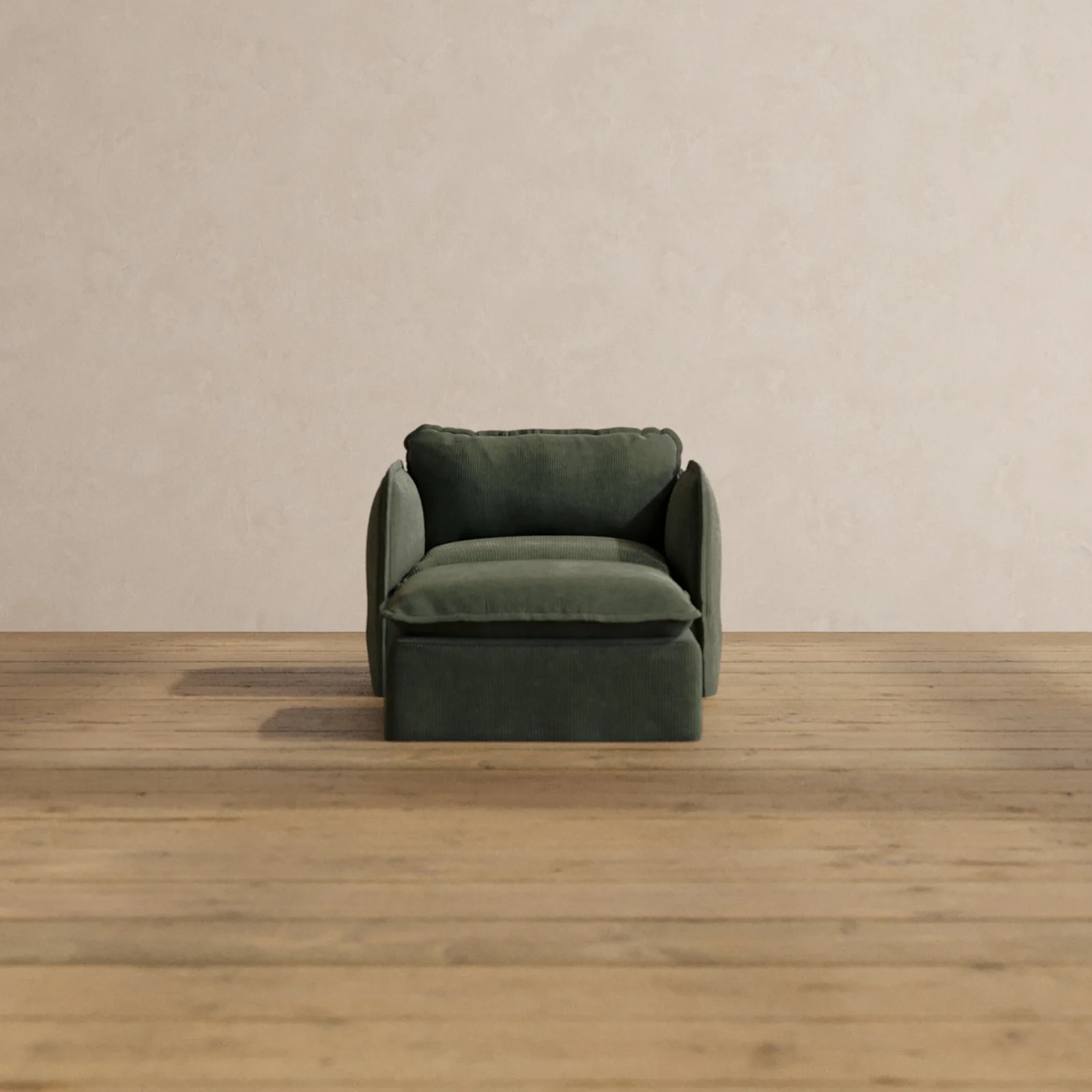 Modular Washable Armchair + Ottoman in Olivine | Memorix+ Seat | Contour Pillow