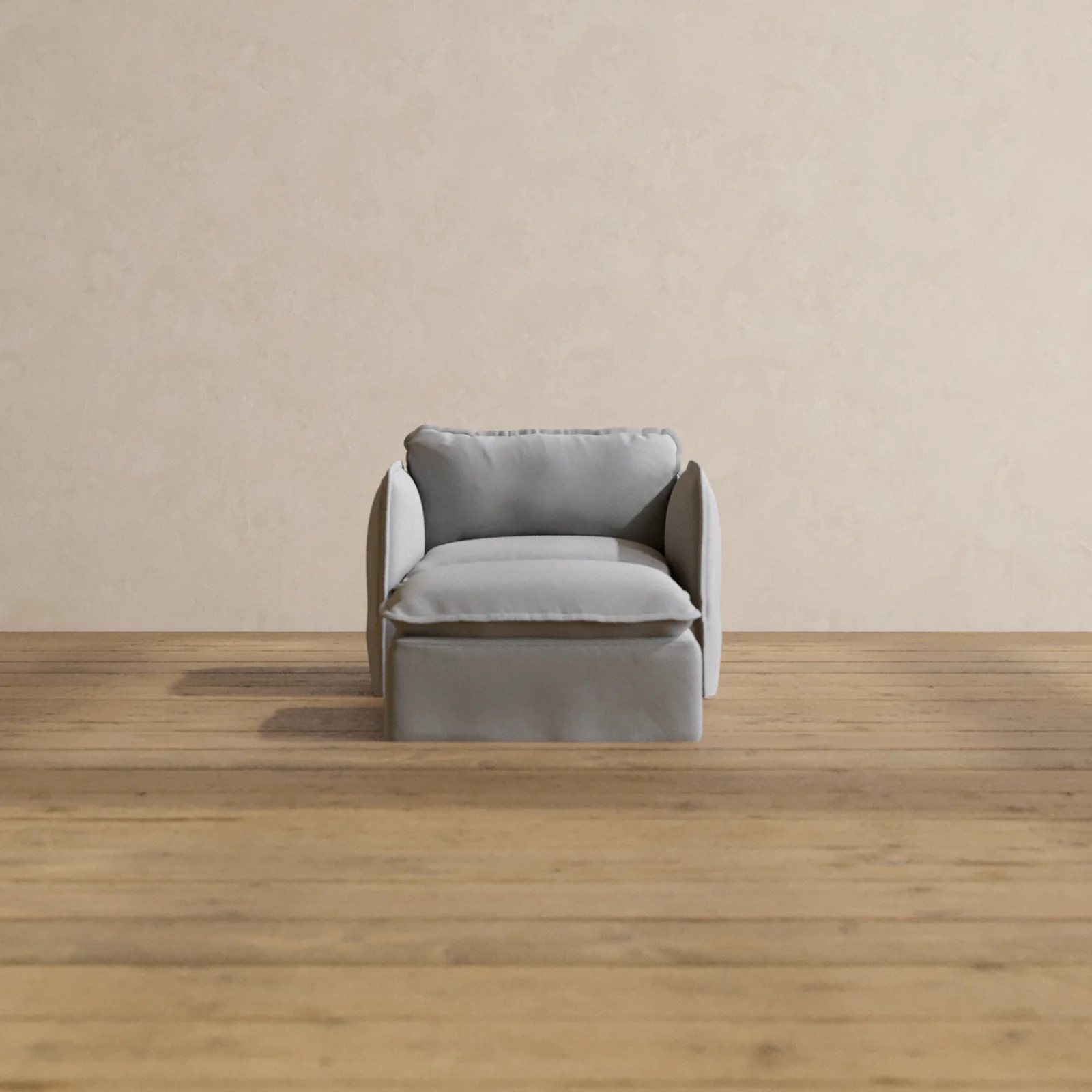 Modular Washable Armchair + Ottoman in Pumice | Deluxe+ Seat | Cloud Pillow