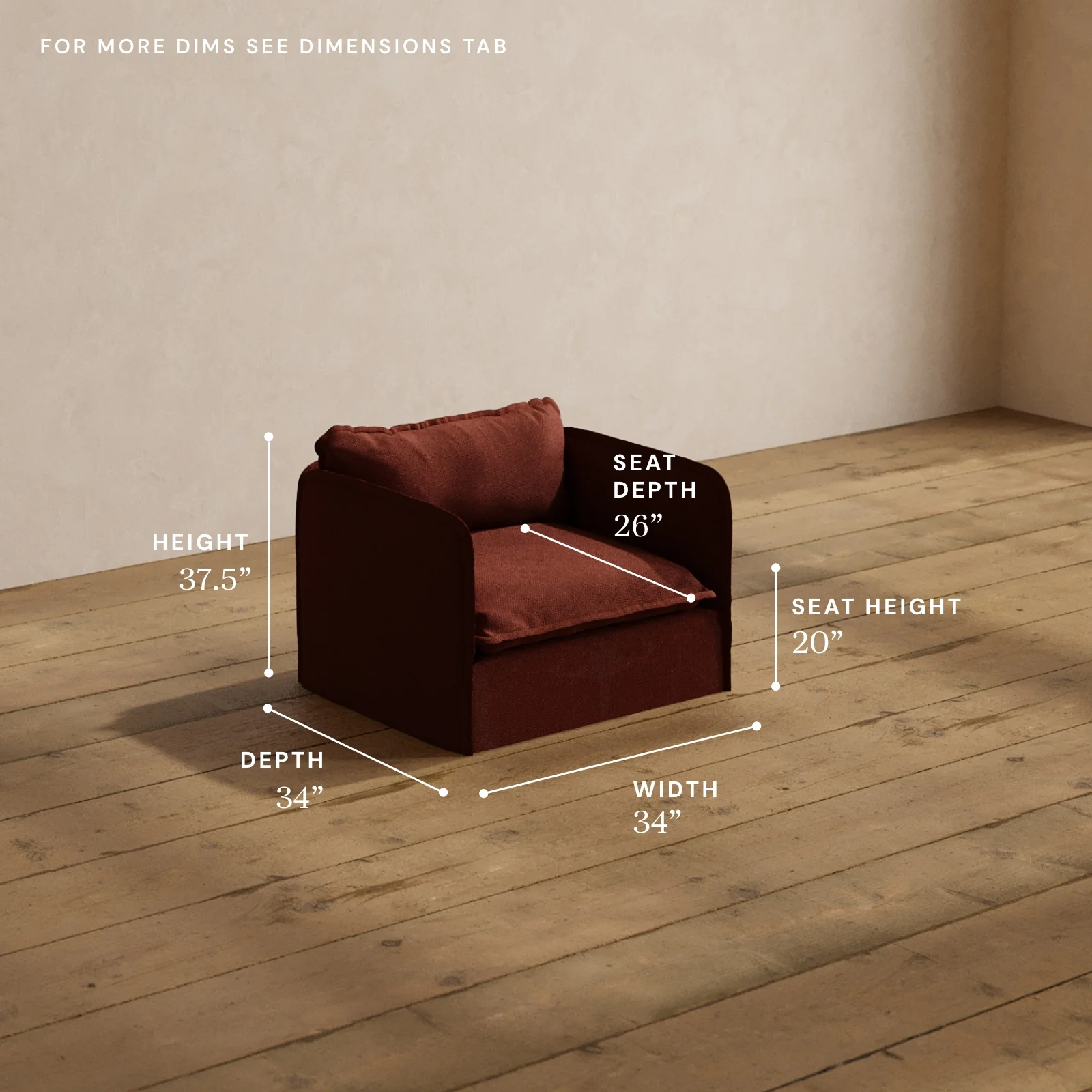 Modular Washable Armchair in Rust | Memorix+ Seat | Contour Pillow - Image 5