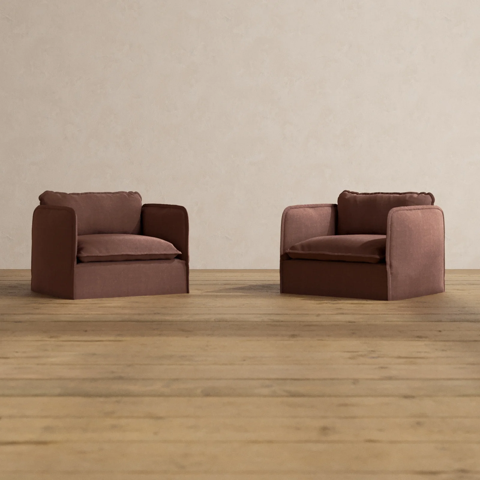 Modular Washable Armchair Set in Chestnut | Deluxe+ Seat | Cloud Pillow