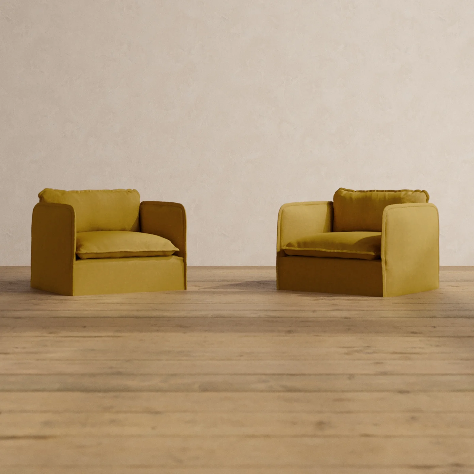 Modular Washable Armchair Set in Kiiro | Deluxe+ Seat | Cloud Pillow
