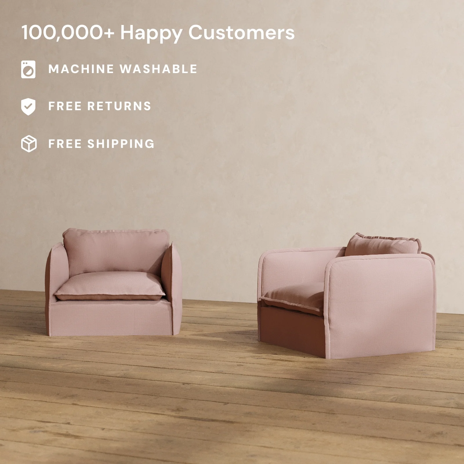 Modular Washable Armchair Set in Sakura | Memorix+ Seat | Contour Pillow - Image 2