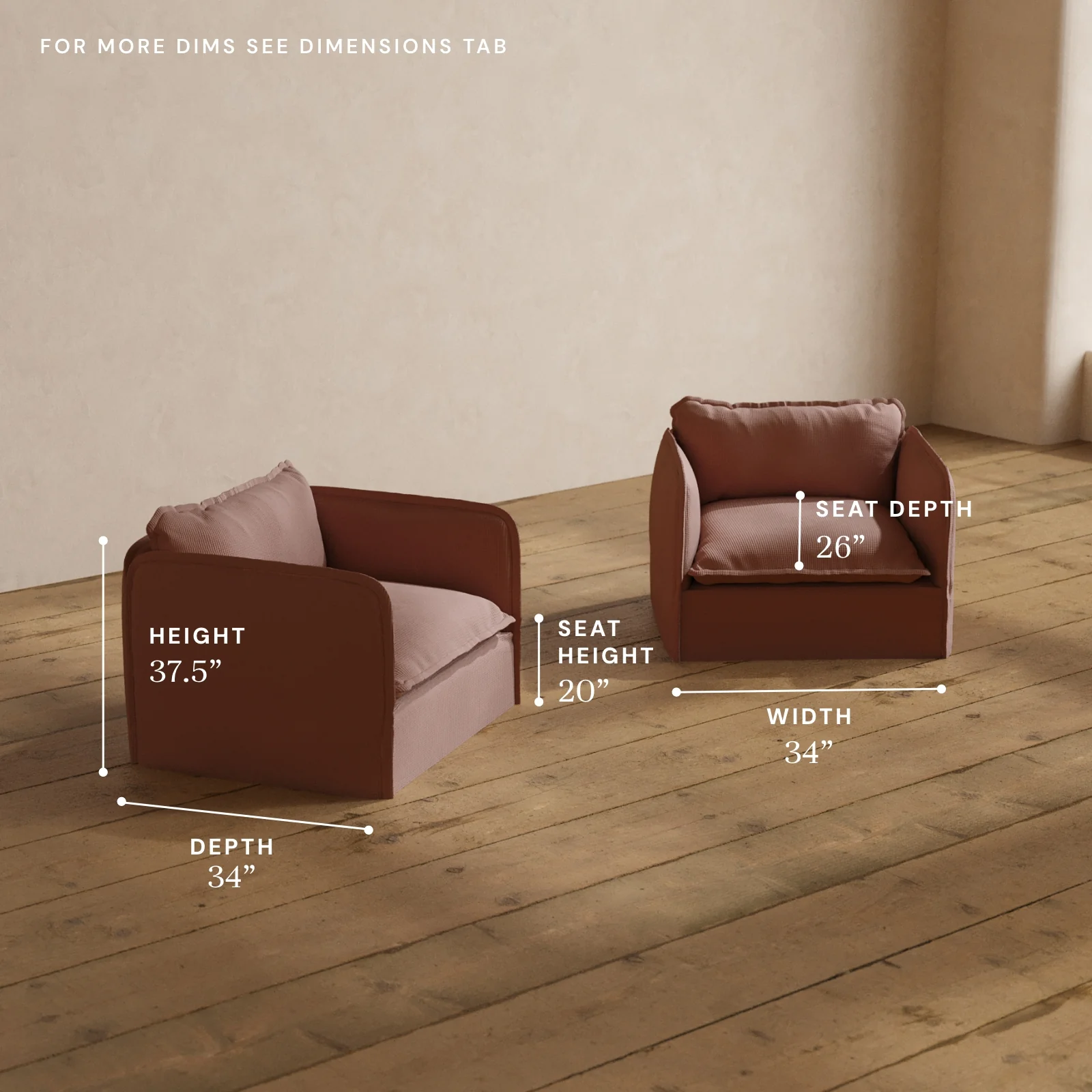 Modular Washable Armchair Set in Sakura | Memorix+ Seat | Contour Pillow - Image 5