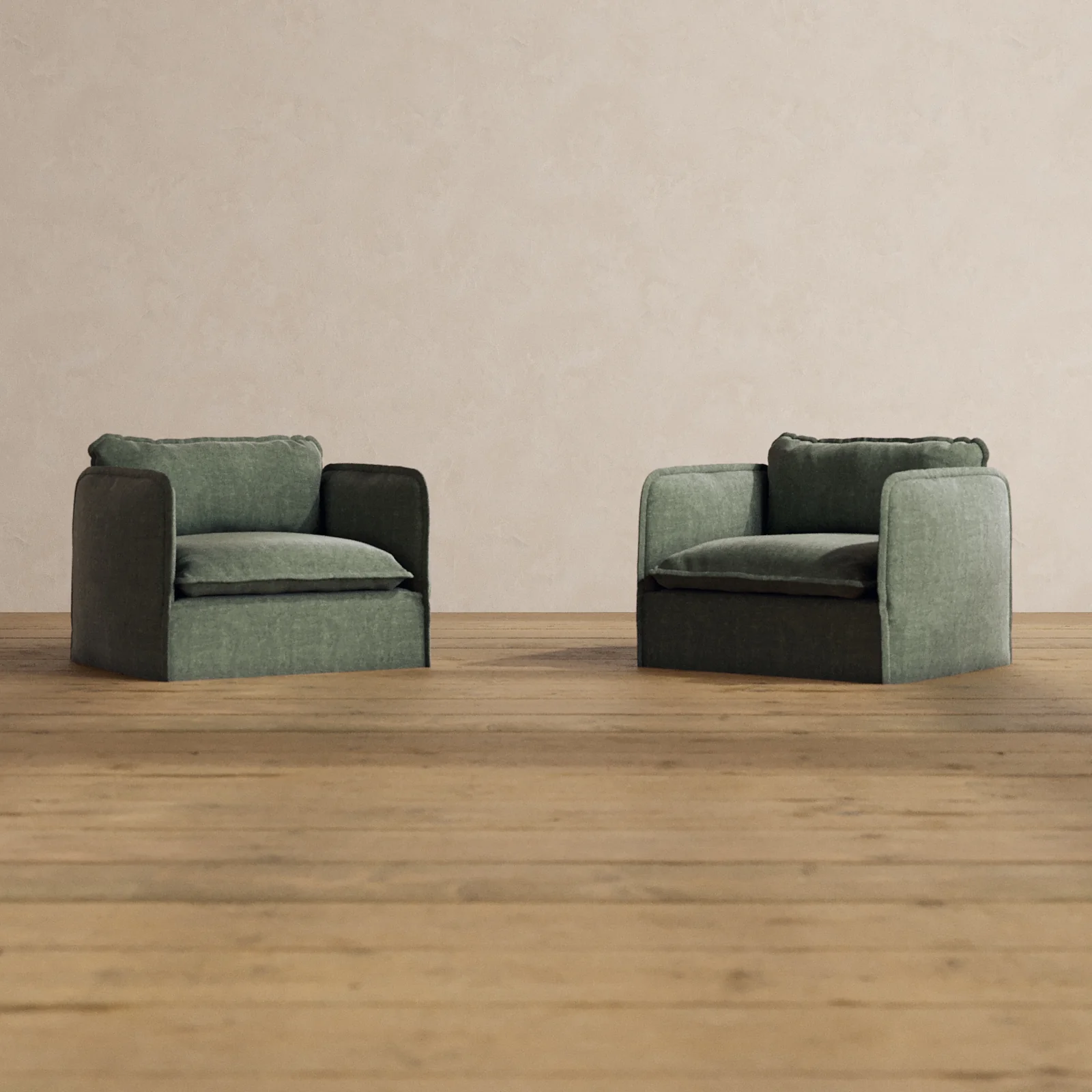 Modular Washable Armchair Set in Willow | Deluxe+ Seat | Cloud Pillow