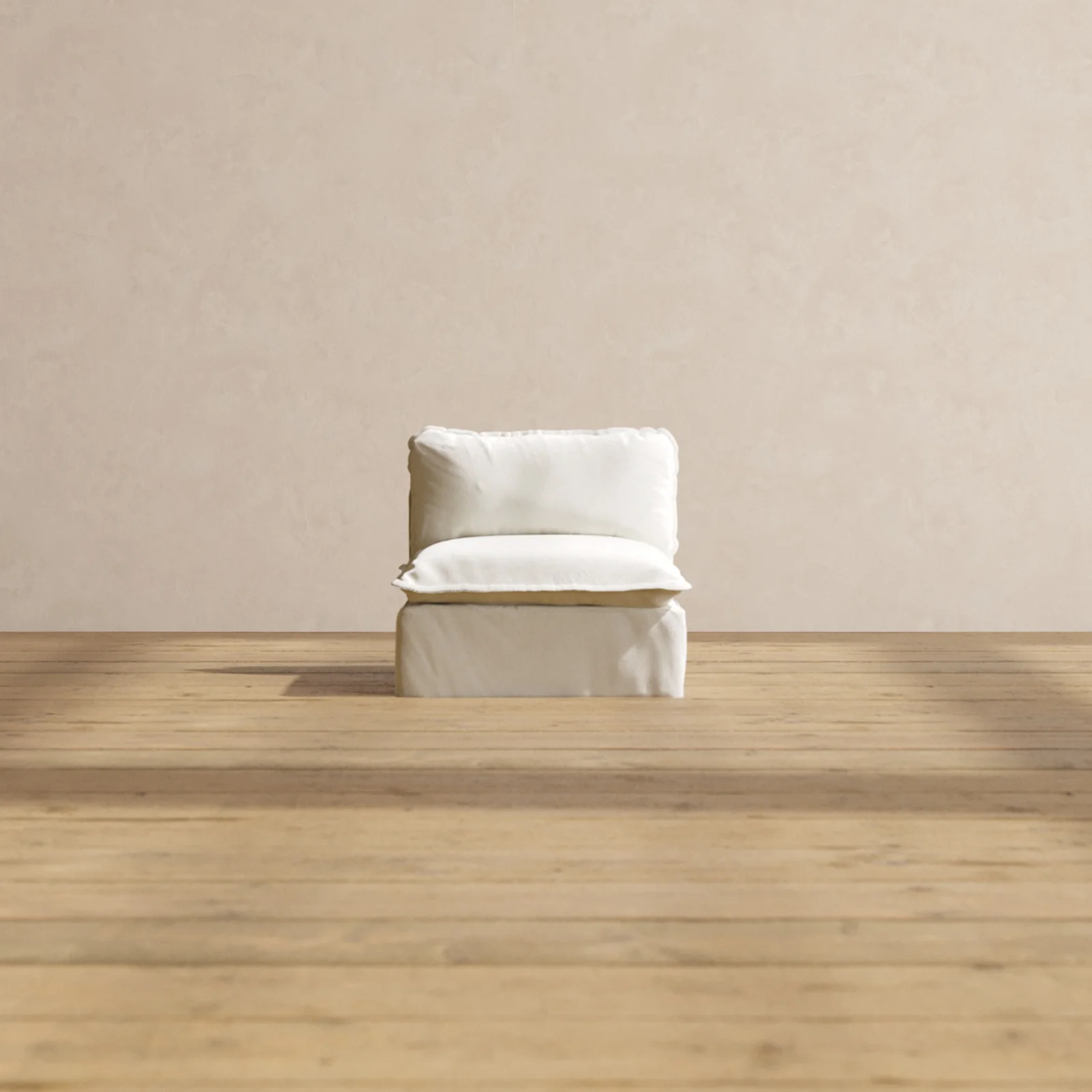 Modular Washable Armless Chair in Eggshell | Memorix+ Seat | Contour Pillow