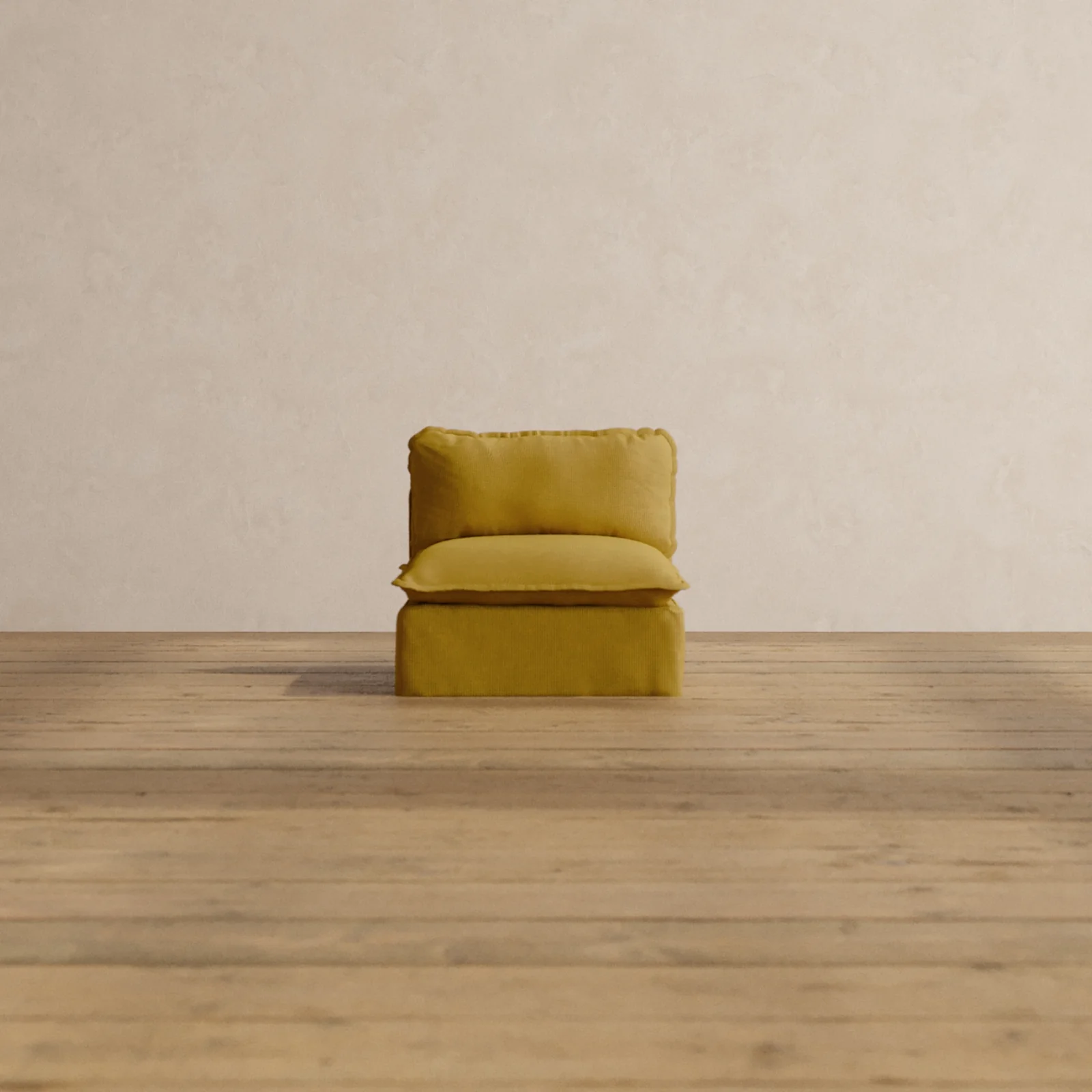 Modular Washable Armless Chair in Kiiro | Deluxe+ Seat | Cloud Pillow