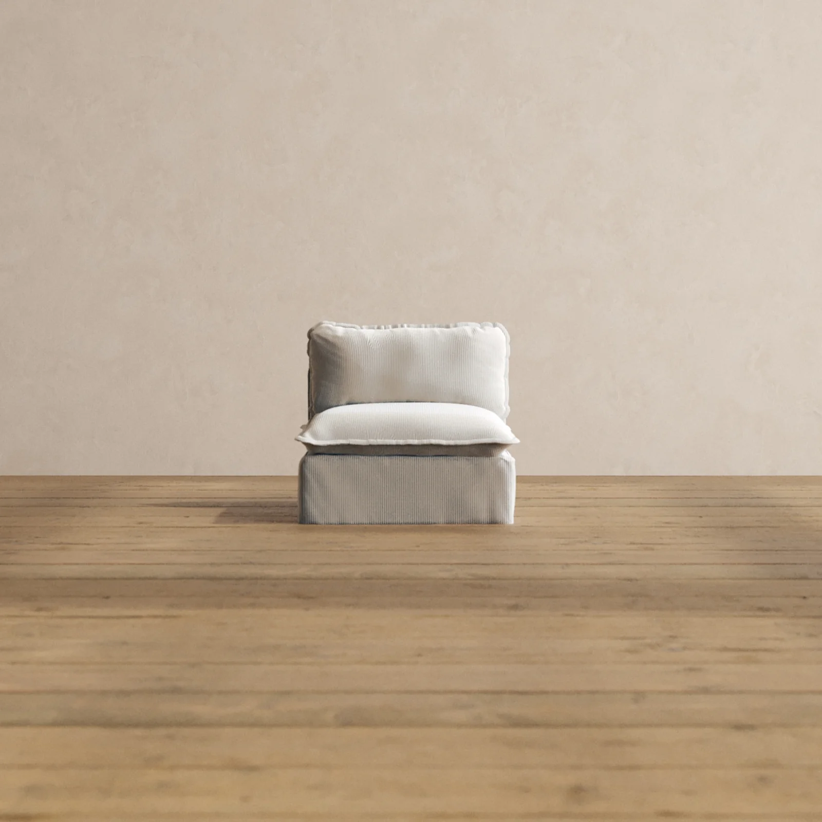 Modular Washable Armless Chair in Milk | Deluxe+ Seat | Cloud Pillow