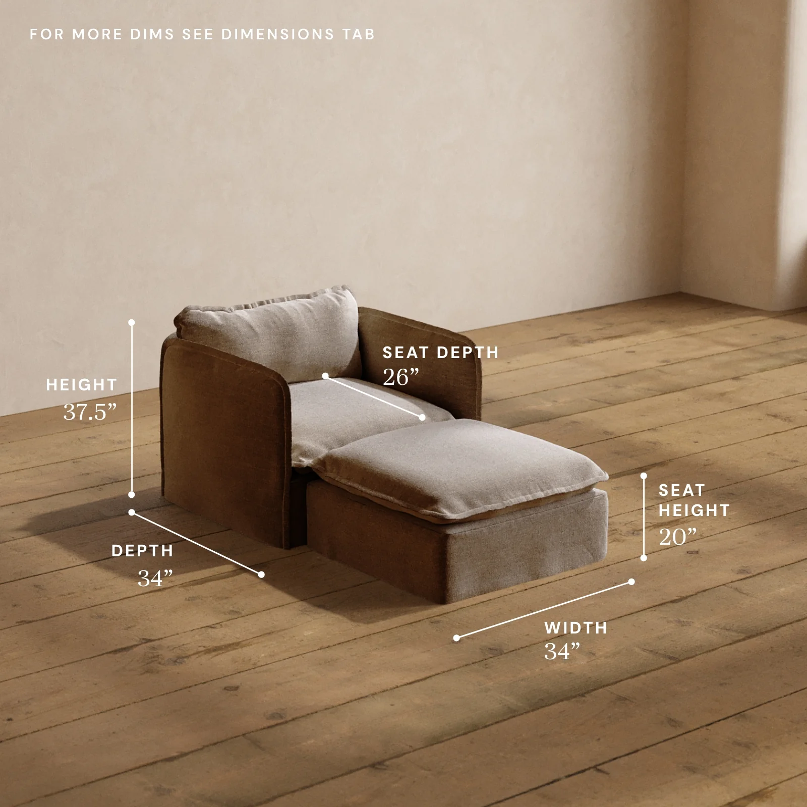 Modular Washable Chaise Armchair in Mist | Deluxe+ Seat | Cloud Pillow - Image 5