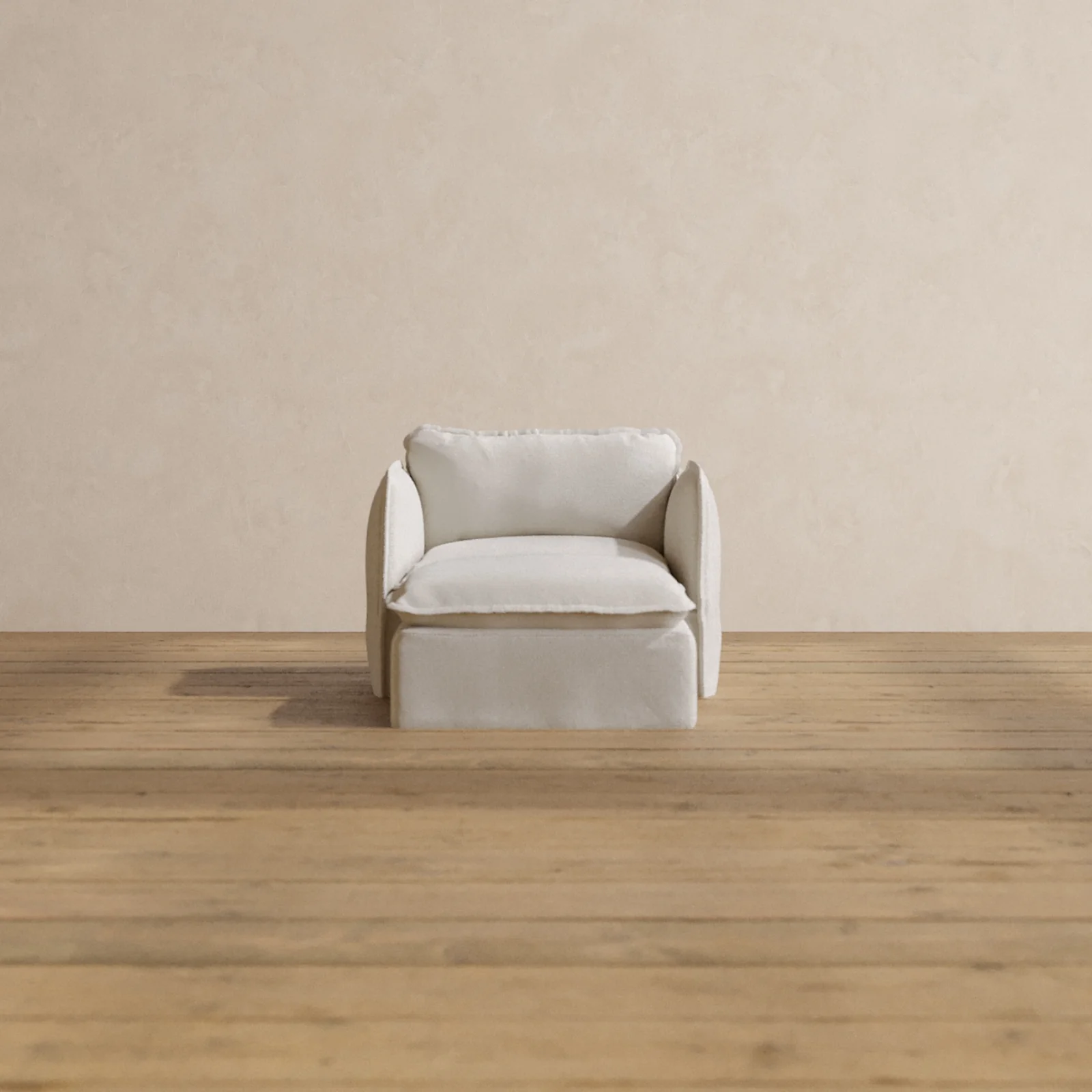 Modular Washable Chaise Armchair in Powder | Memorix+ Seat | Contour Pillow
