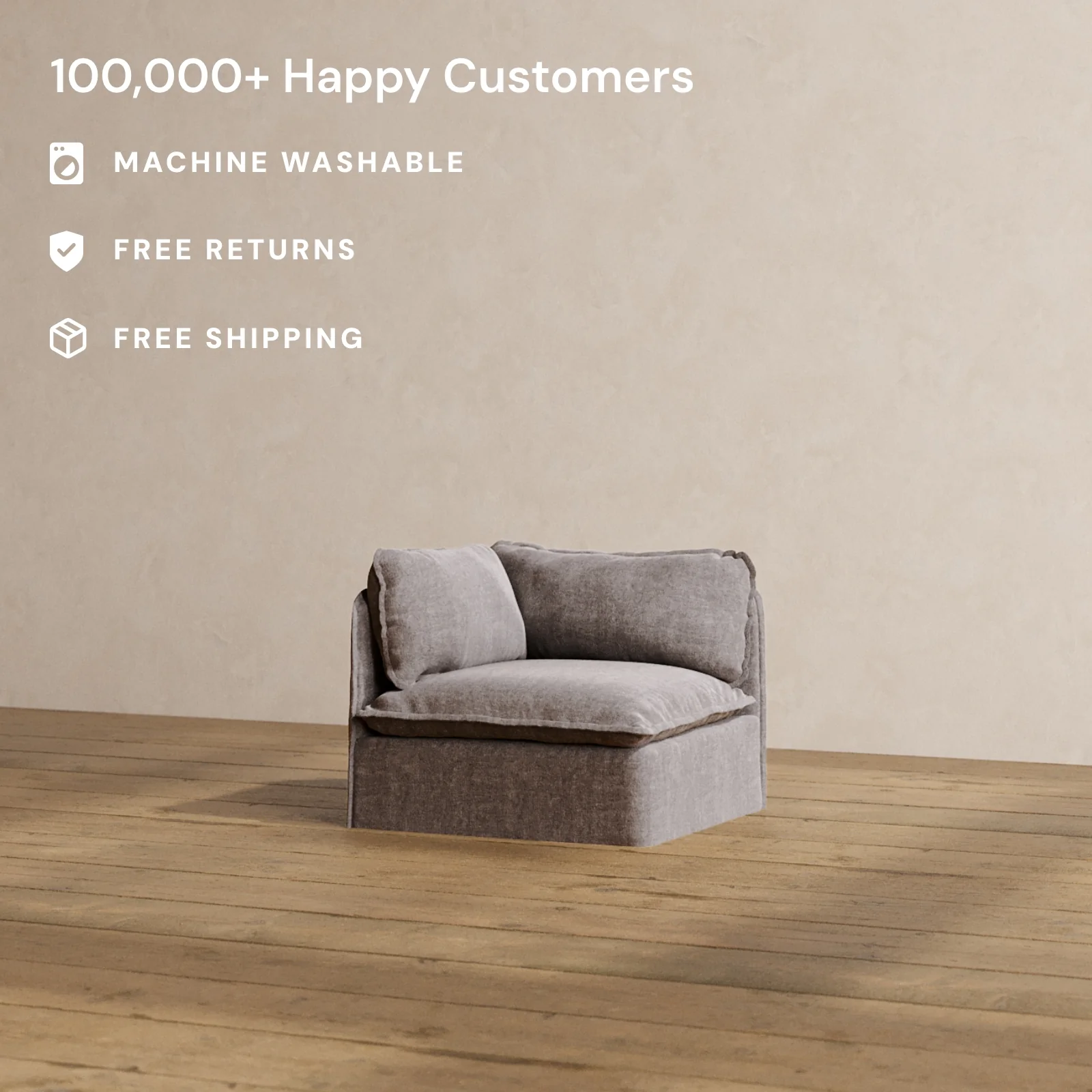 Modular Washable Corner Chair in Caviar | Memorix+ Seat | Contour Pillow - Image 2