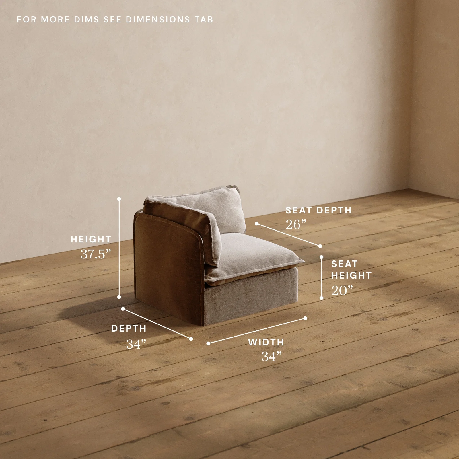 Modular Washable Corner Chair in Mist | Deluxe+ Seat | Cloud Pillow - Image 5