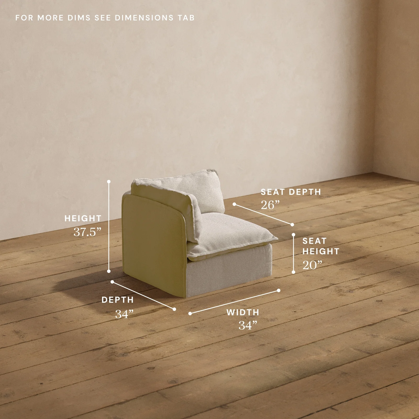 Modular Washable Corner Chair in Powder | Deluxe+ Seat | Cloud Pillow - Image 5