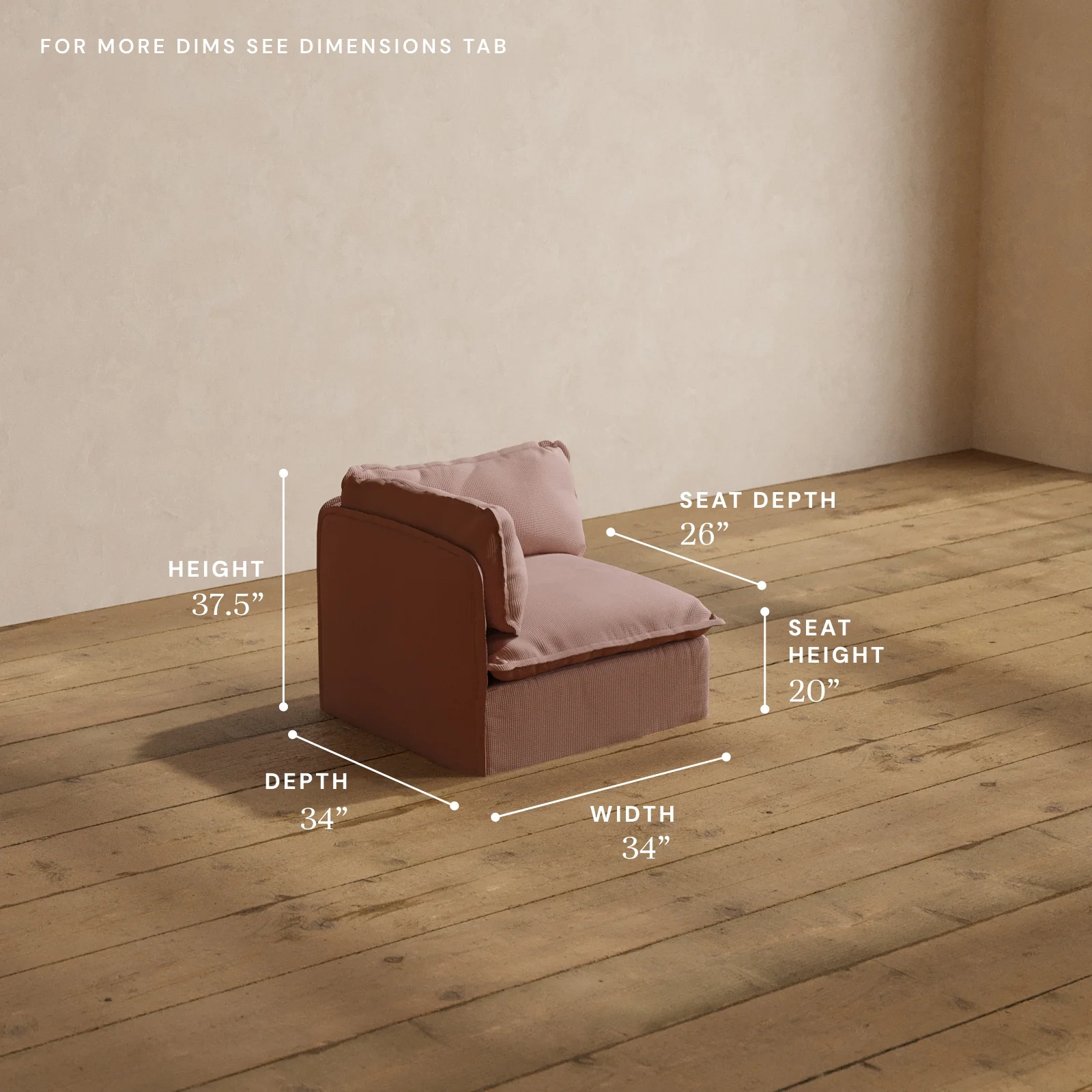 Modular Washable Corner Chair in Sakura | Deluxe+ Seat | Cloud Pillow - Image 5