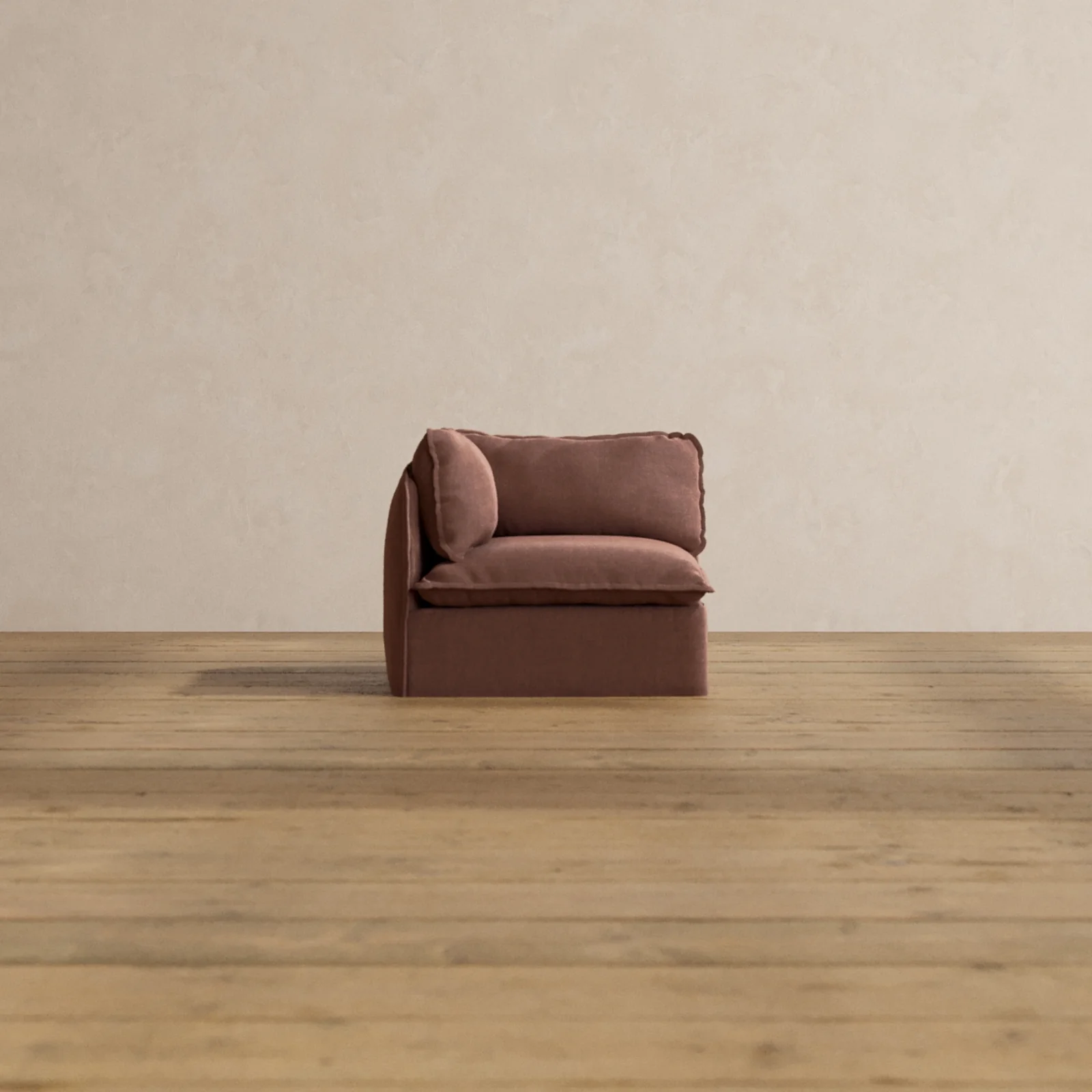 Modular Washable End Chair - Left in Chestnut | Memorix+ Seat | Contour Pillow