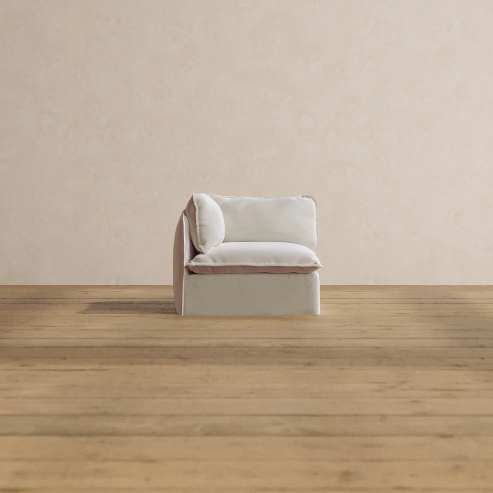 Modular Washable End Chair - Left in Coco | Deluxe+ Seat | Cloud Pillow