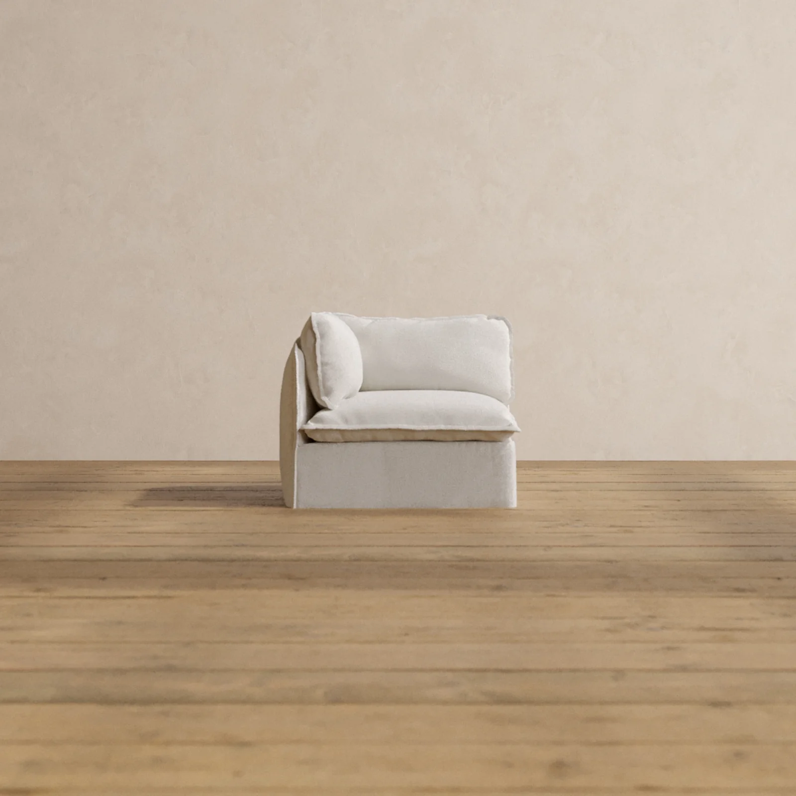 Modular Washable End Chair - Left in Powder | Deluxe+ Seat | Cloud Pillow
