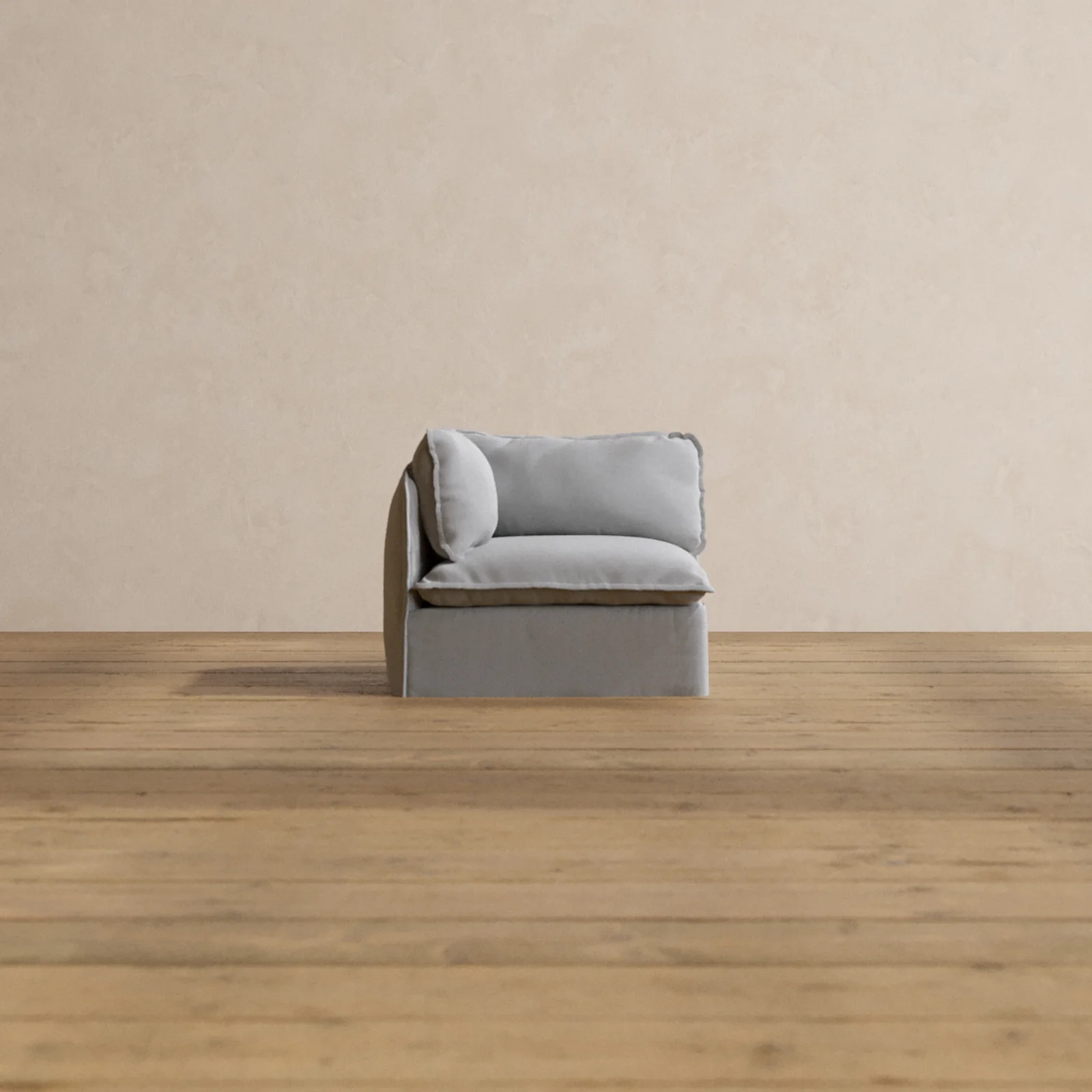 Modular Washable End Chair - Left in Pumice | Deluxe+ Seat | Cloud Pillow