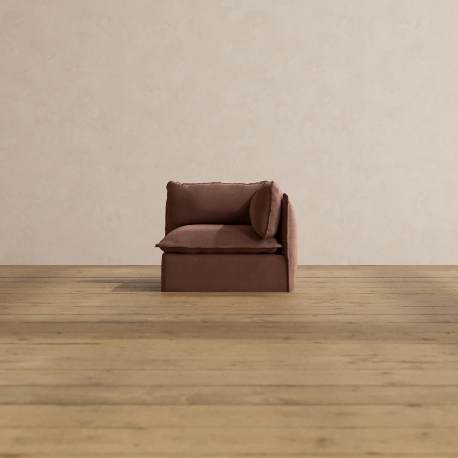 Modular Washable End Chair - Right in Chestnut | Deluxe+ Seat | Cloud Pillow