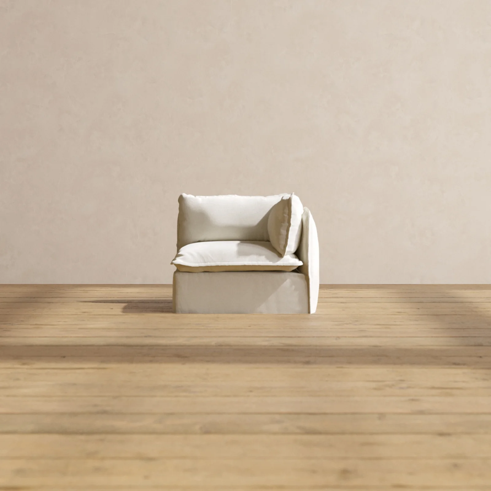 Modular Washable End Chair - Right in Eggshell | Memorix+ Seat | Contour Pillow