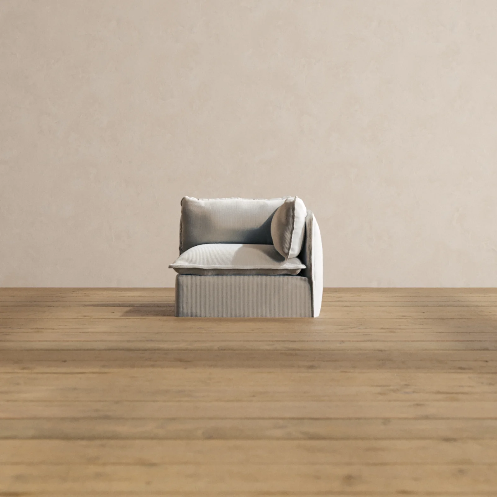 Modular Washable End Chair - Right in Milk | Deluxe+ Seat | Cloud Pillow