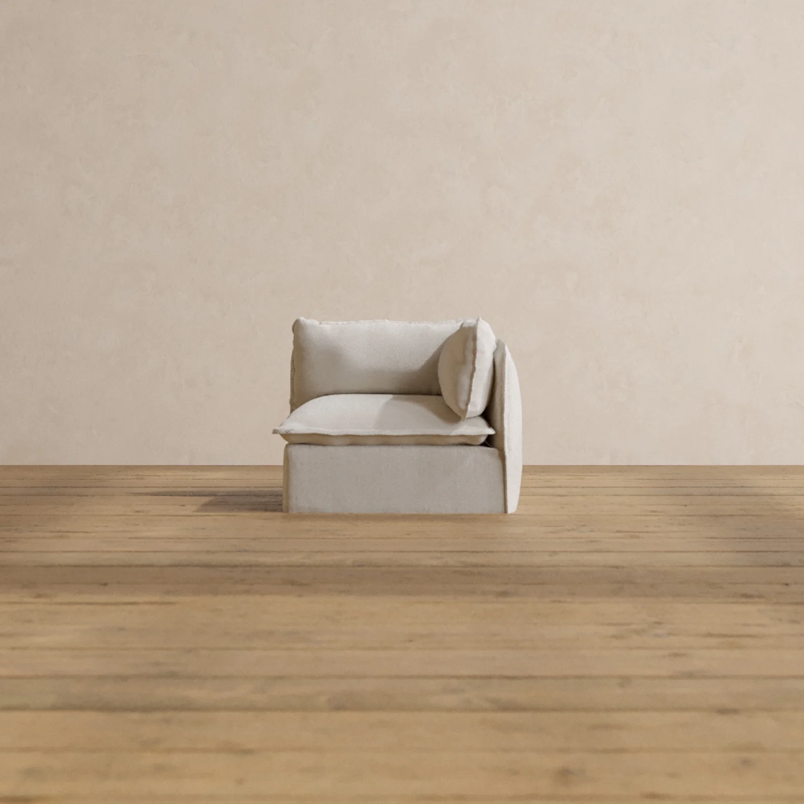 Modular Washable End Chair - Right in Powder | Deluxe+ Seat | Cloud Pillow