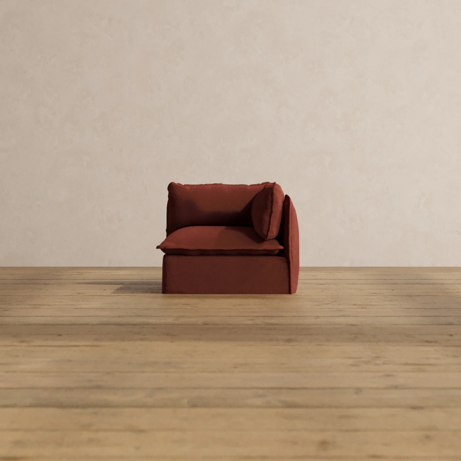 Modular Washable End Chair - Right in Rust | Memorix+ Seat | Contour Pillow