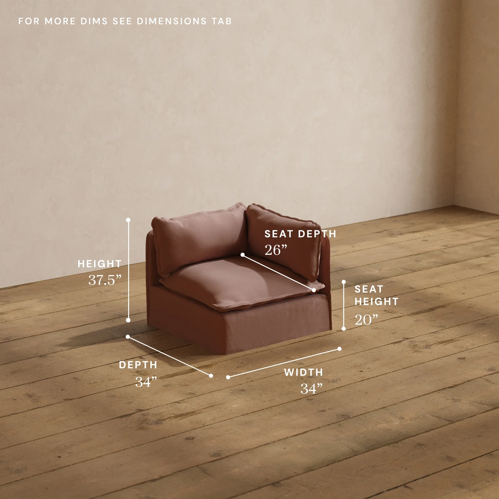 Modular Washable End Chair - Right in Sakura | Deluxe+ Seat | Cloud Pillow - Image 5