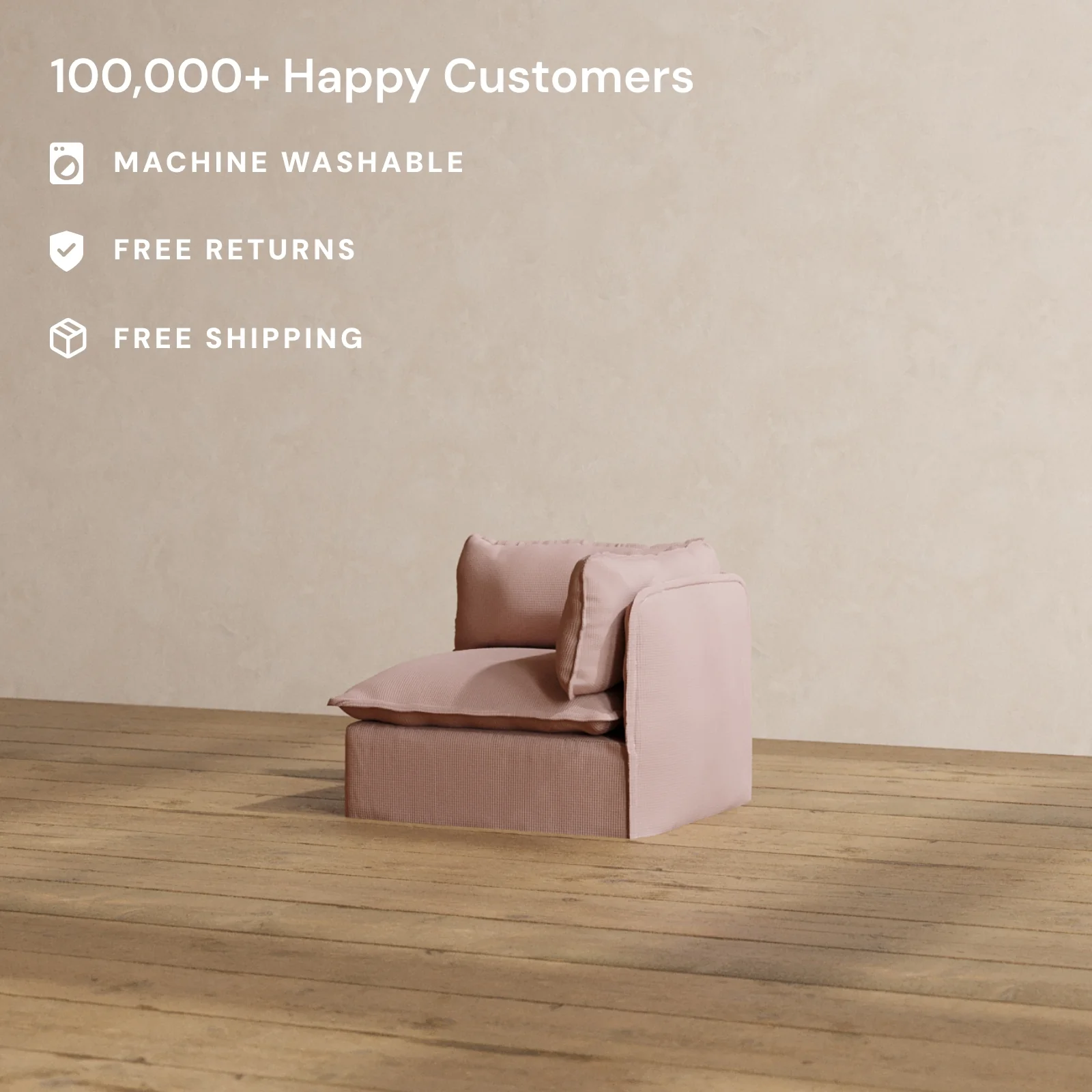 Modular Washable End Chair - Right in Sakura | Memorix+ Seat | Contour Pillow - Image 2
