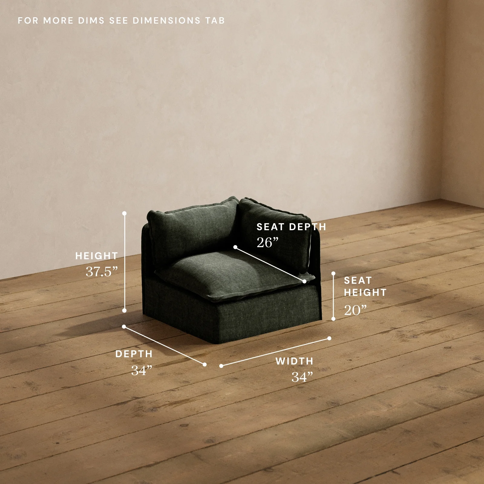 Modular Washable End Chair - Right in Willow | Memorix+ Seat | Contour Pillow - Image 5